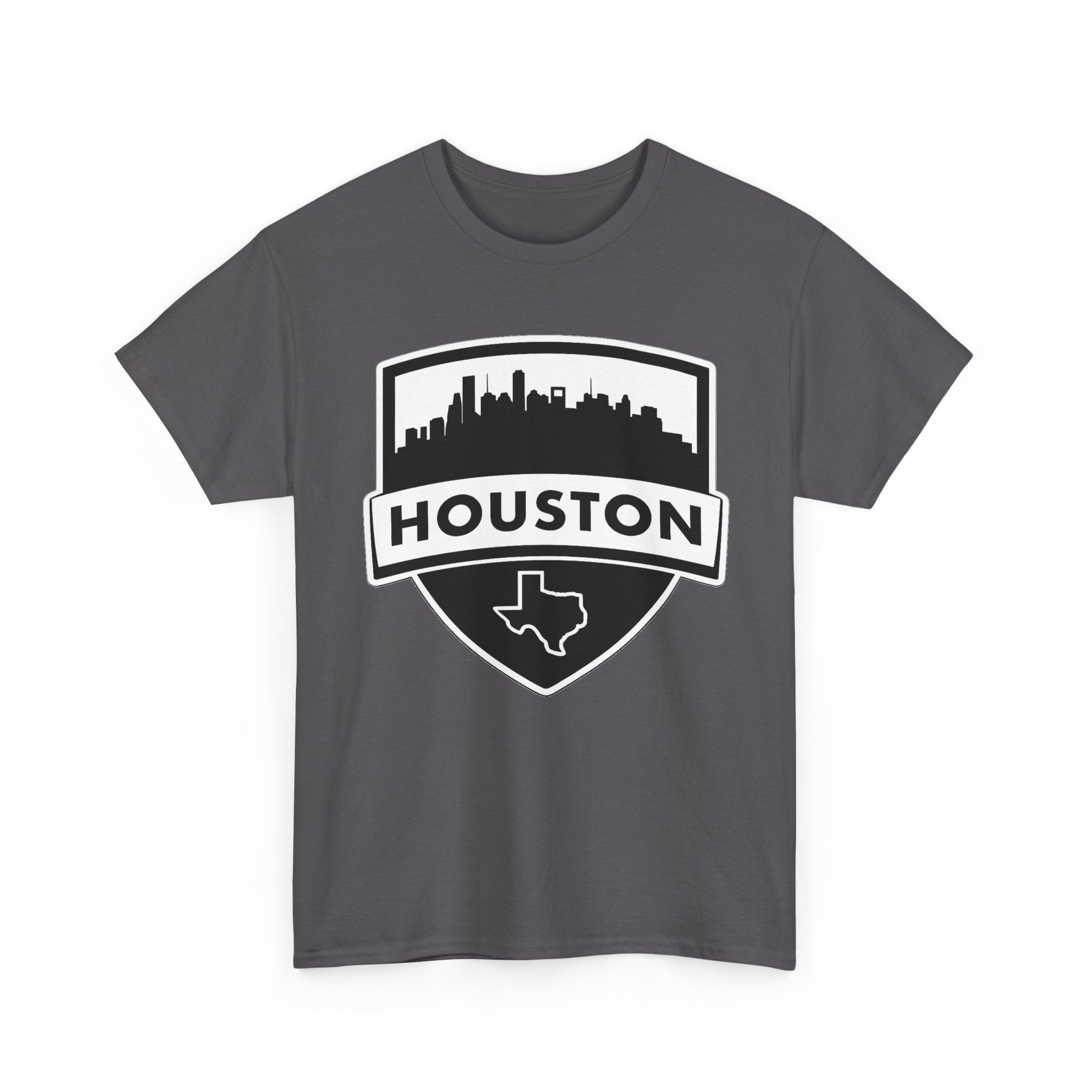 Houston Skyline Shield T-Shirt — Texas Outline City Pride Tee