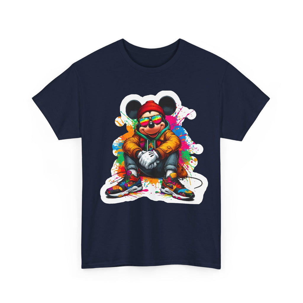 Streetwear Mouse Graphic Tee — Colorful Urban Hip-Hop Cartoon Shirt