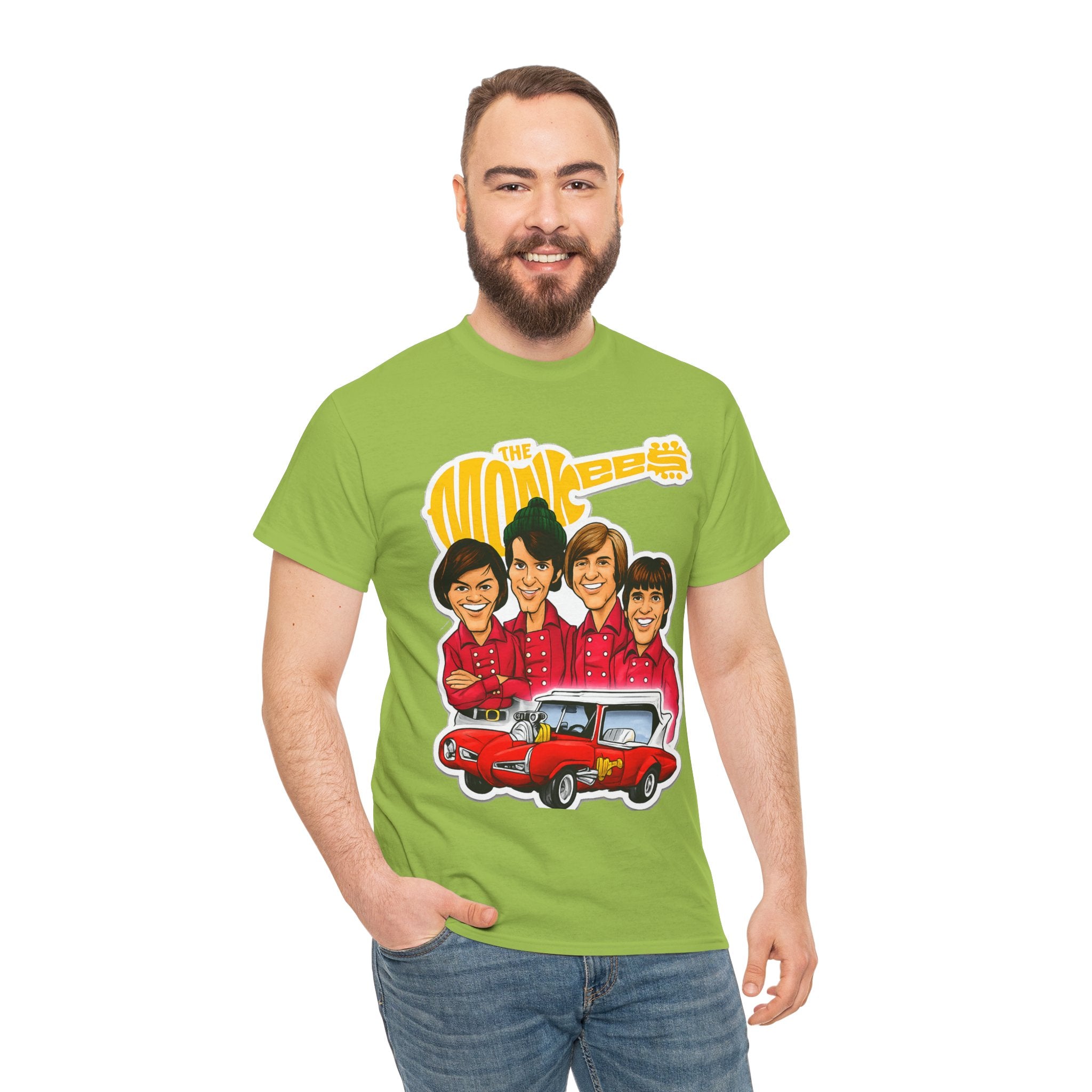 The Monkees Retro Band Tee — Colorful Car Cartoon Graphic