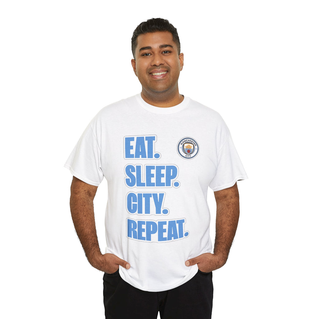 Eat. Sleep. City. Repeat. T‑Shirt — Manchester City Fan Tee