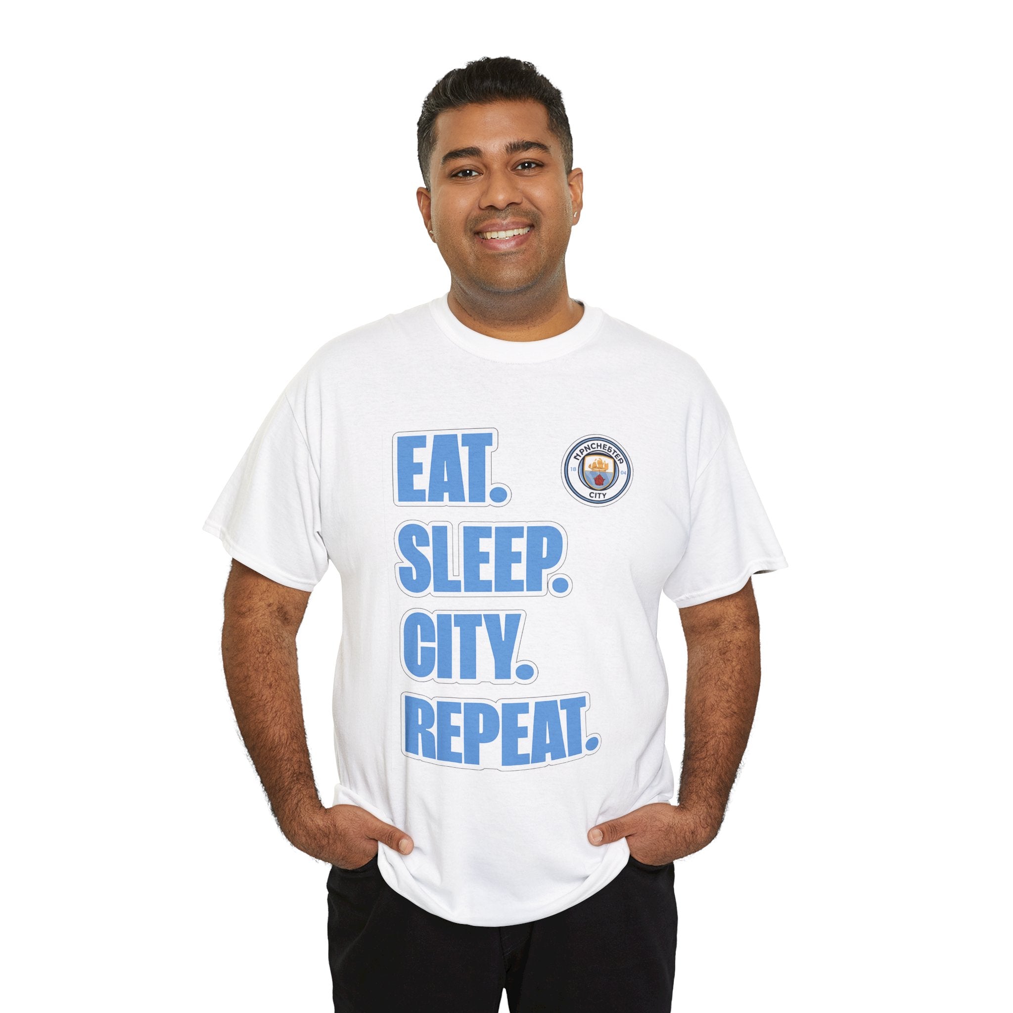 Eat. Sleep. City. Repeat. T‑Shirt — Manchester City Fan Tee
