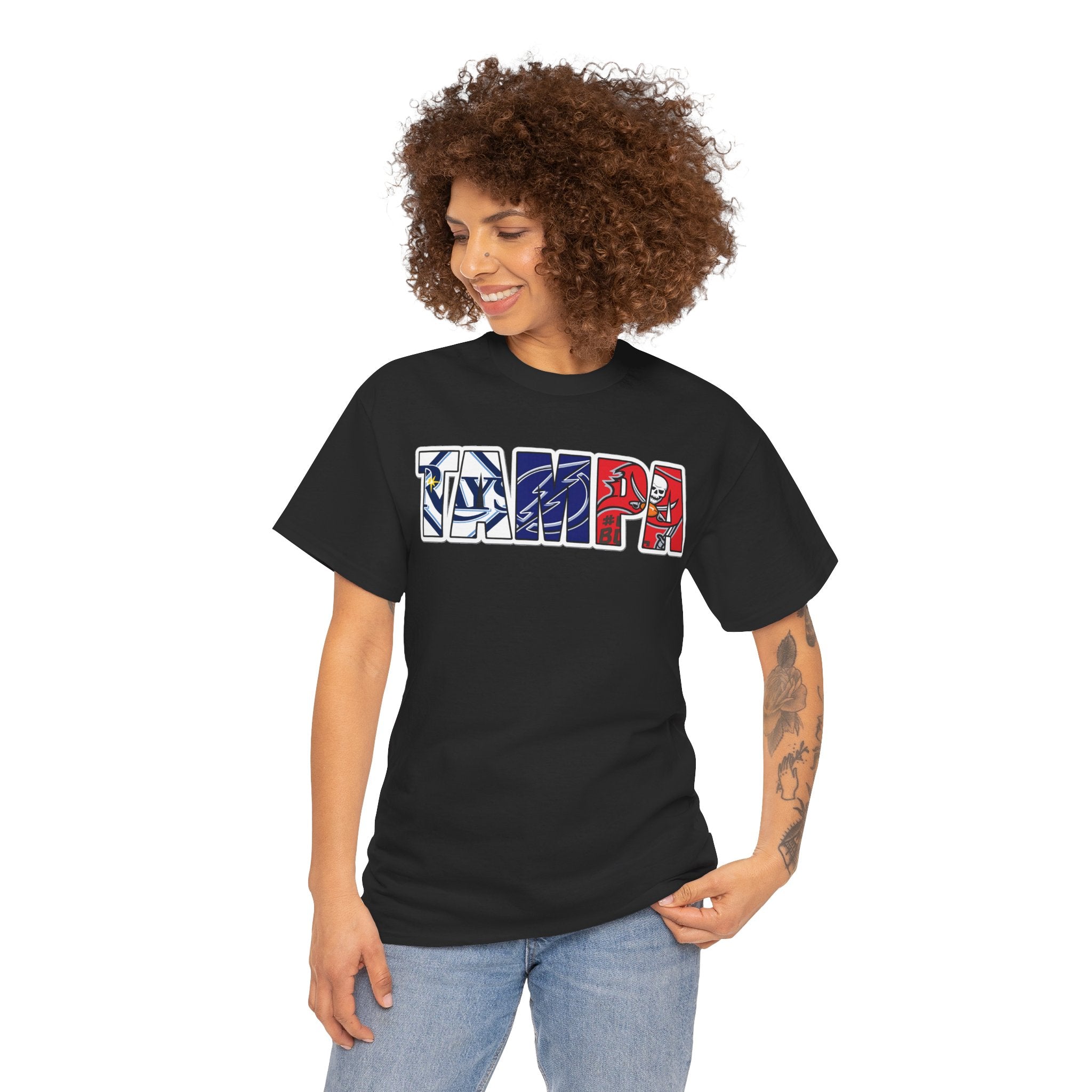 Tampa Block Letter Tee — Florida Flag Graphic T‑Shirt