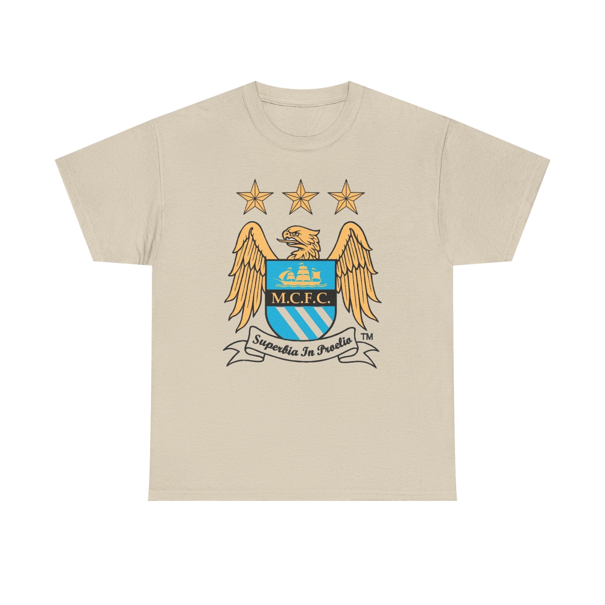 Manchester City Retro Club Crest T‑Shirt — MCFC Vintage Style Club Emblem Tee