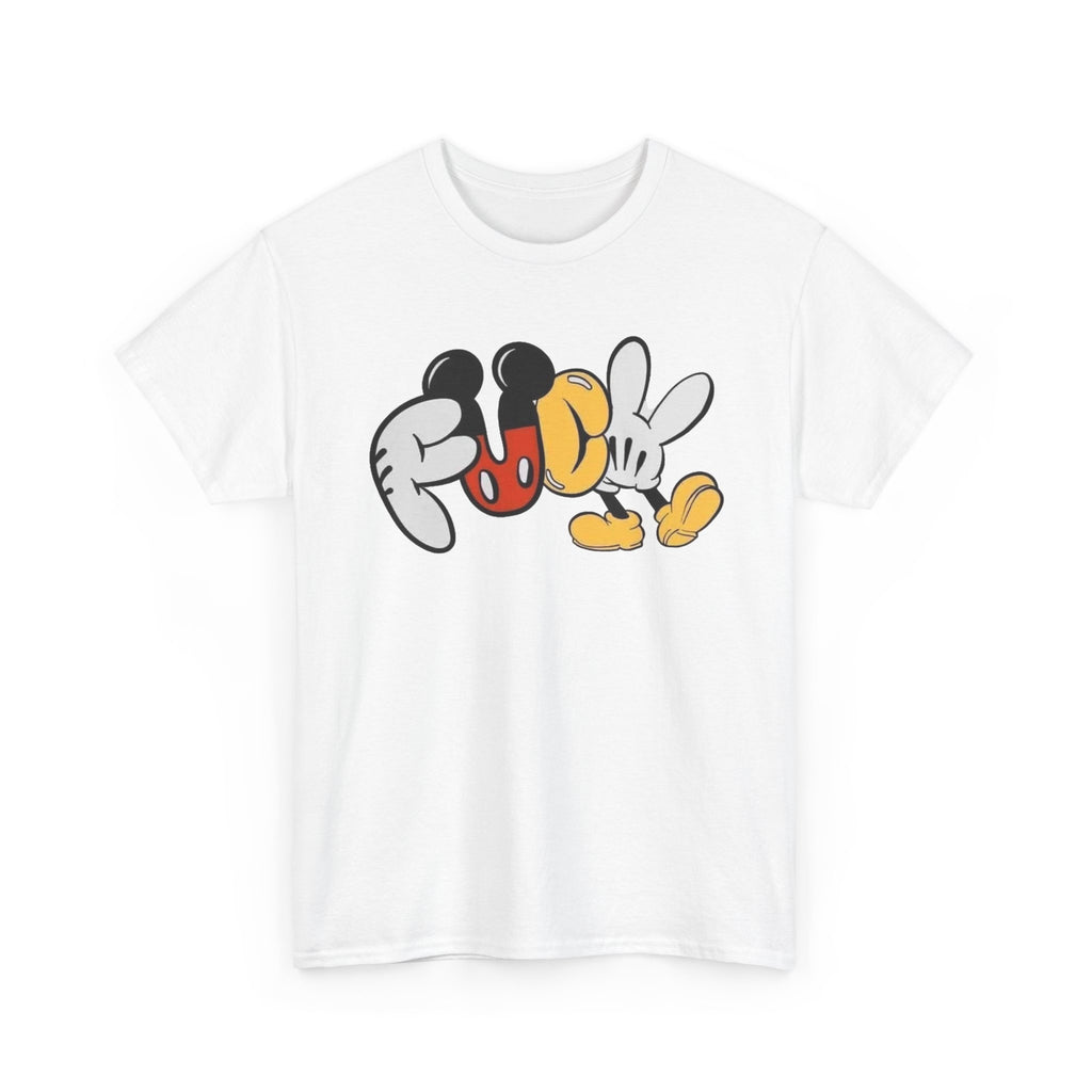 F**K Disney Graphic Tee — Playful Cartoon Hands & Shoes Design