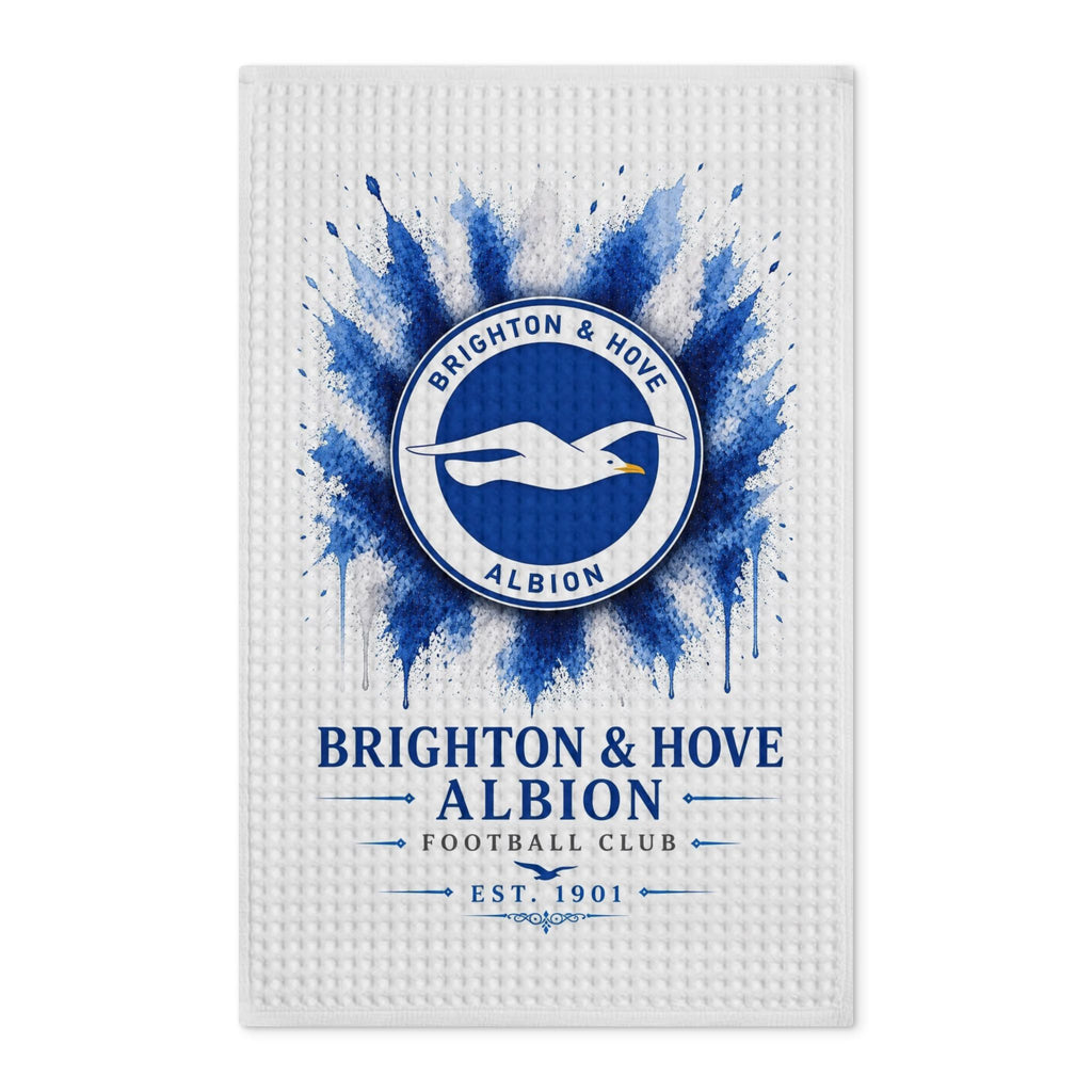 Brighton & Hove Albion Waffle Tea Towel — Double-Sided Football Club Kitchen Linen