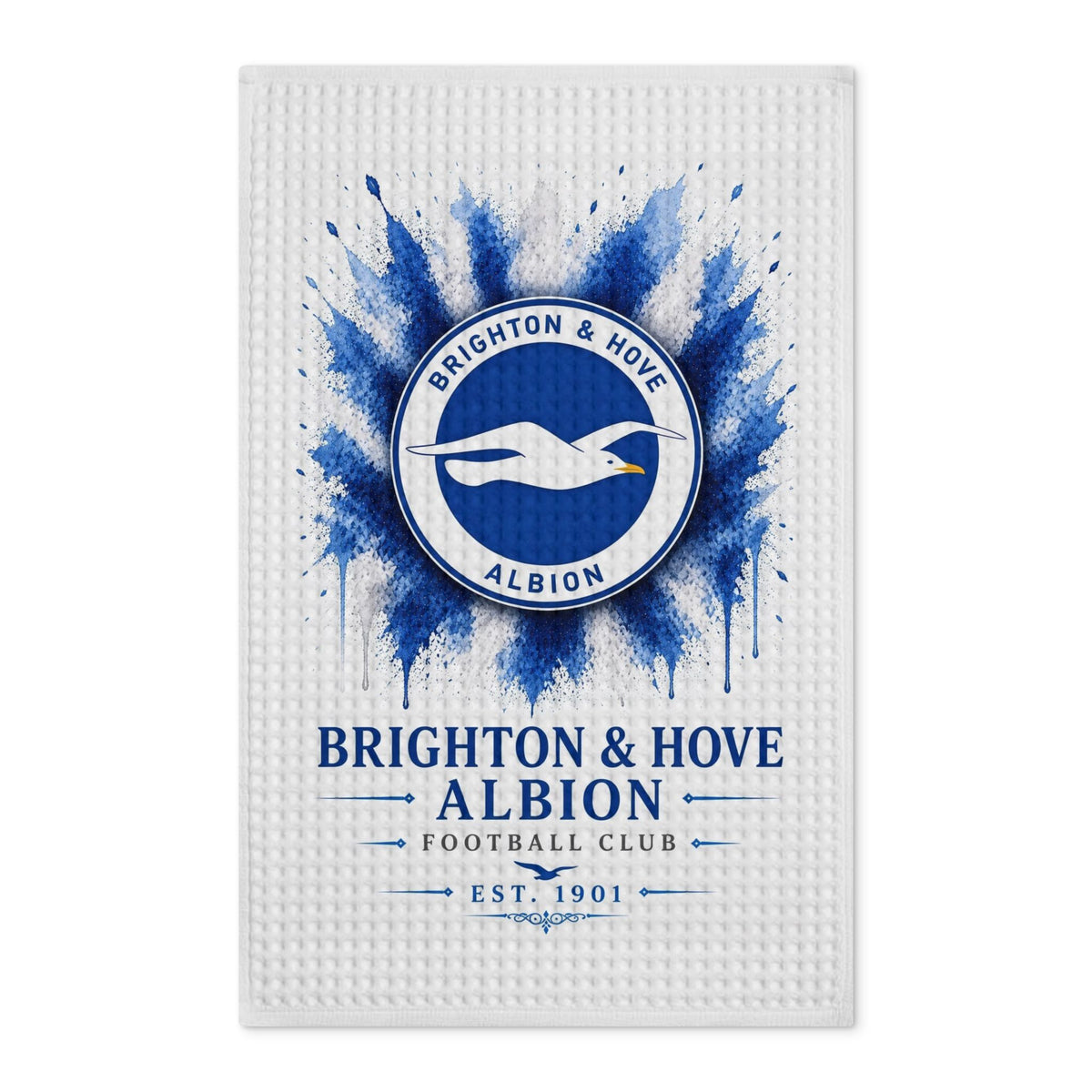 Brighton & Hove Albion Waffle Tea Towel — Double-Sided Football Club Kitchen Linen