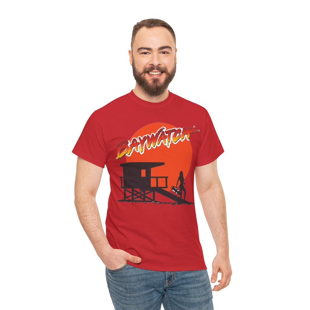 Baywatch Lifeguard Sunset Cotton T-Shirt