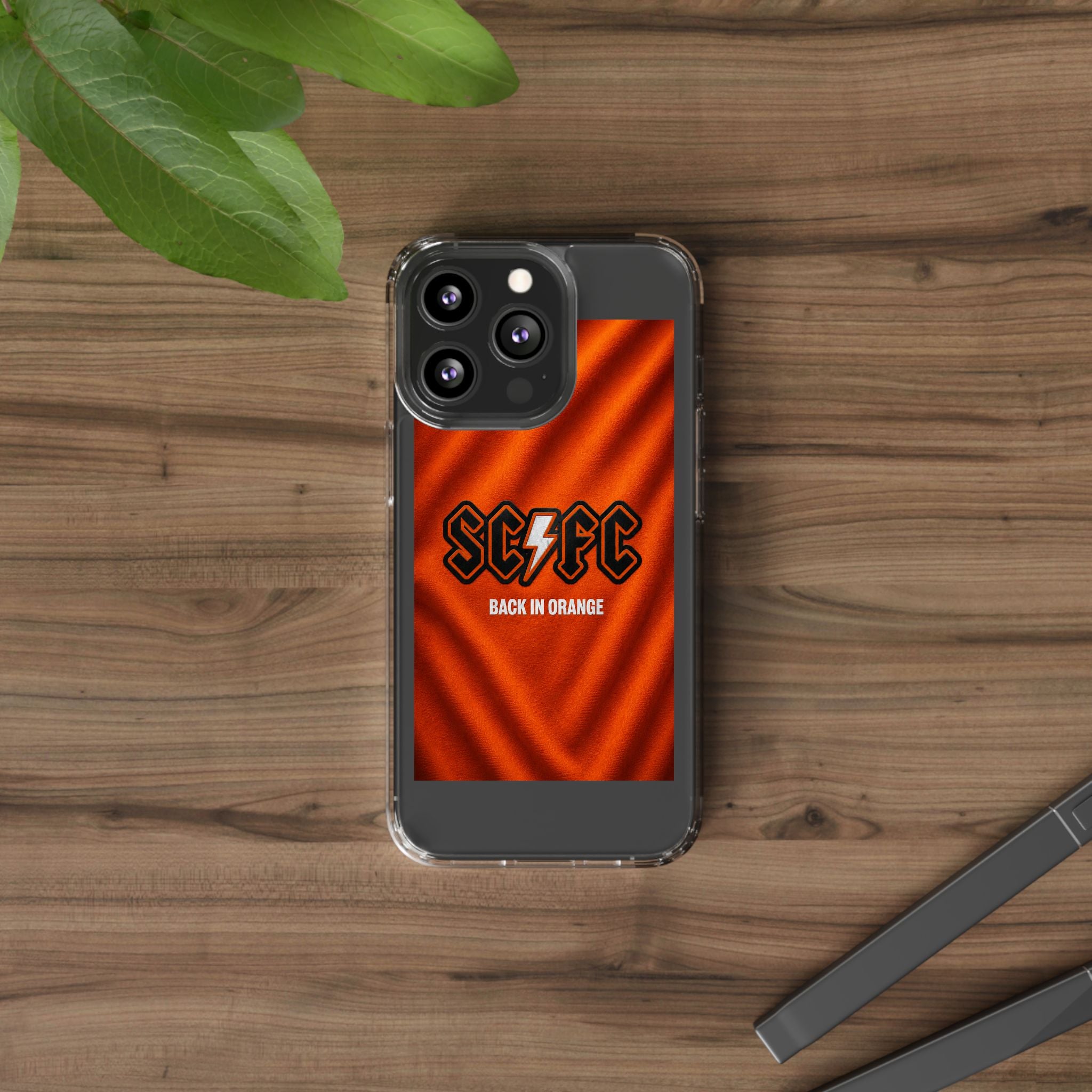 Salford CIty Inspired Phone Case — 'SCFC Back in Orange' Clear Protective Cover