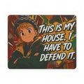 Home Alone Inspired Anime Quote PU Leather Mouse Mat — "This Is My House, I Have To Defend It."