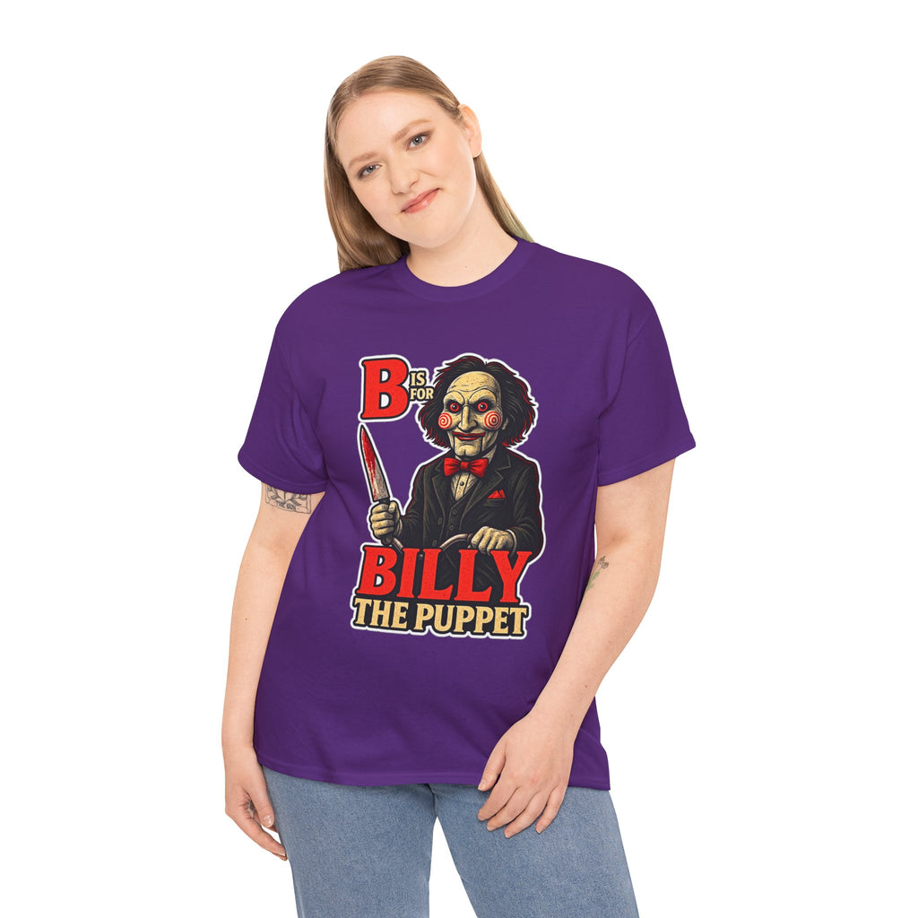 Billy the Puppet Horror Tee — Jigsaw-Style Killer Doll Graphic T-Shirt