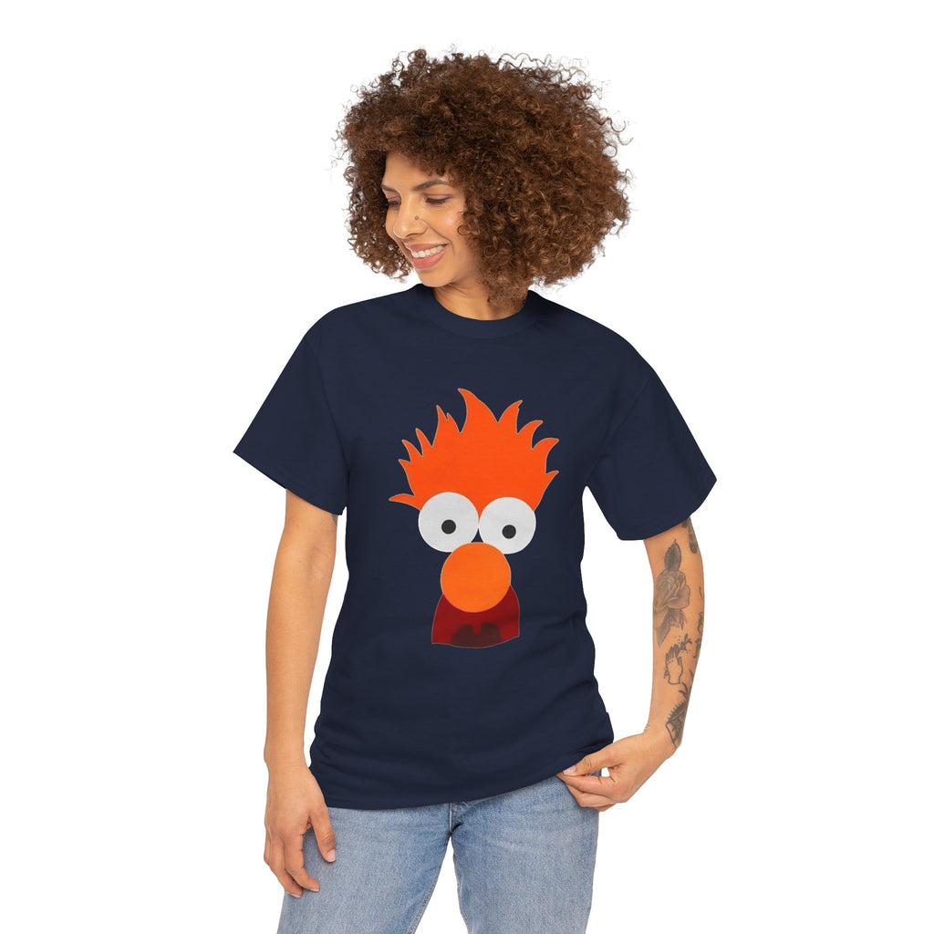 Beaker-Inspired Graphic Tee — Cute Orange Muppet Face T-Shirt