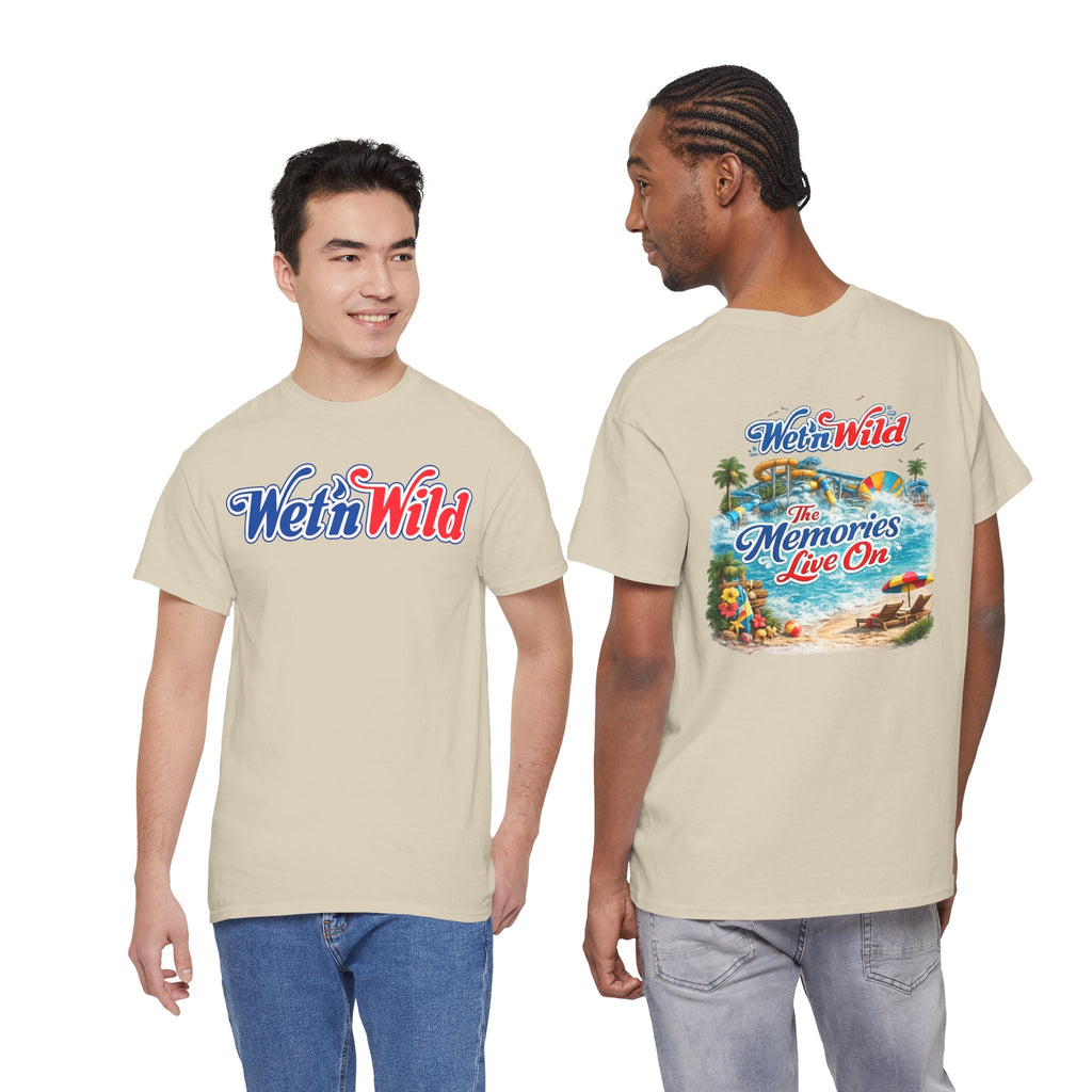 Wet'n Wild Beach Tee — "The Memories Live On" Retro Island Graphic Shirt