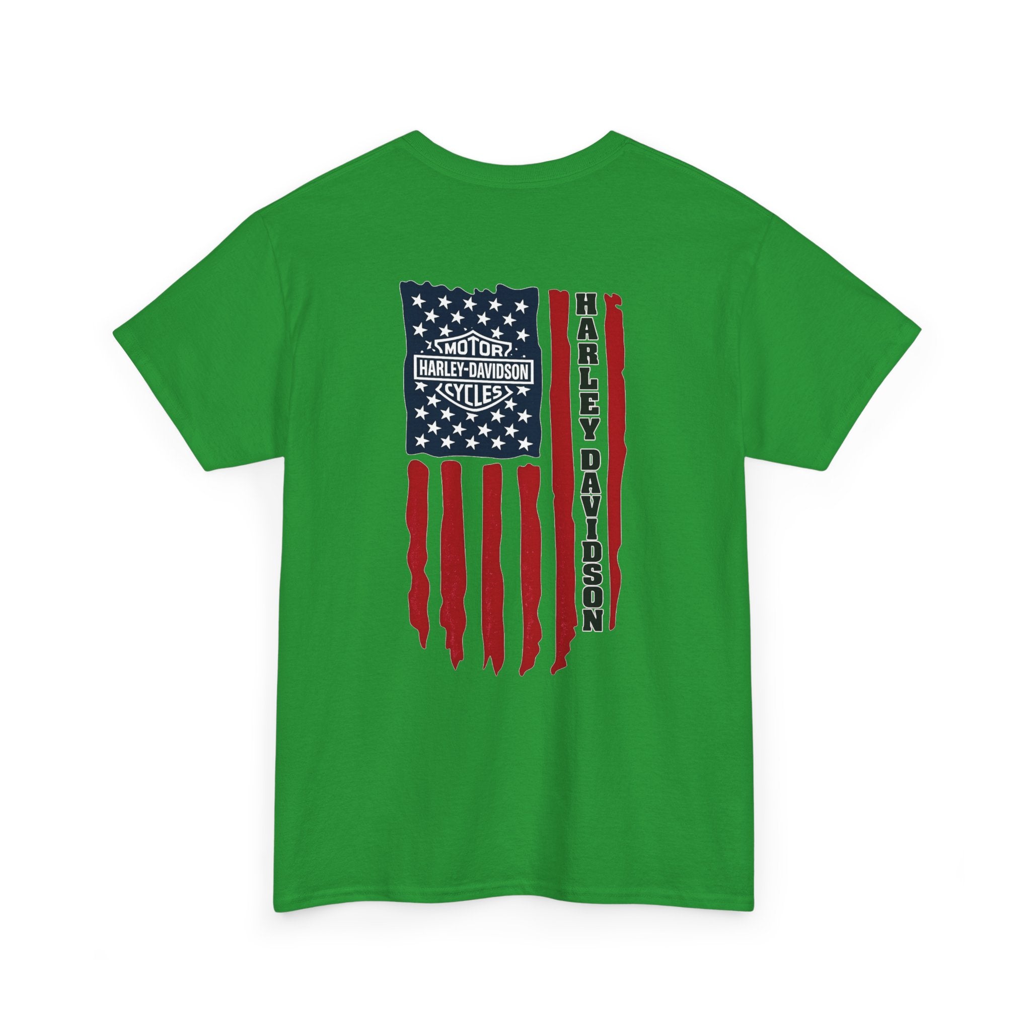 Harley-Style Flag Tee — American Motorcycle Logo T-Shirt
