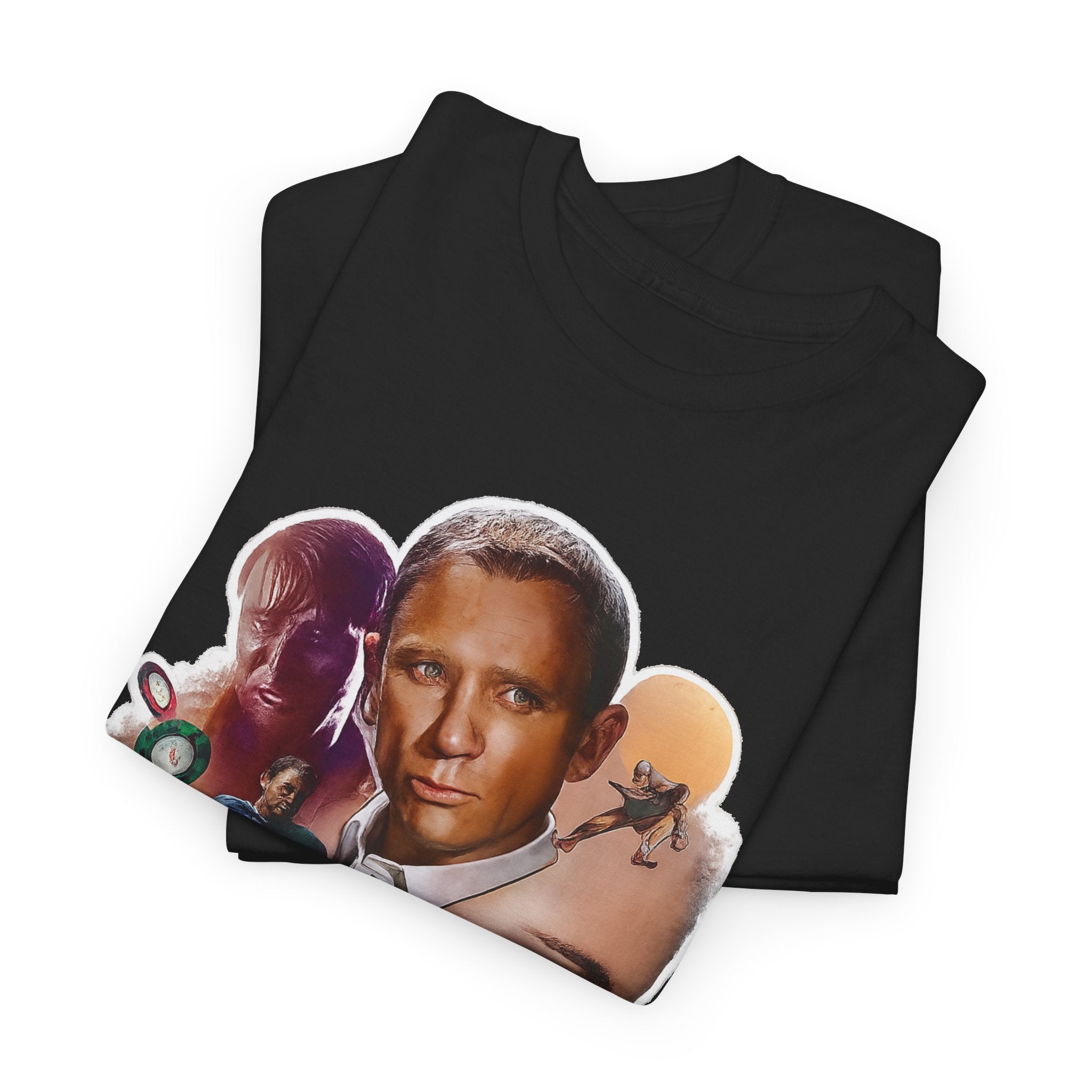 Jame Bond Movie Collage T‑Shirt — Vintage Film Noir Portrait Tee