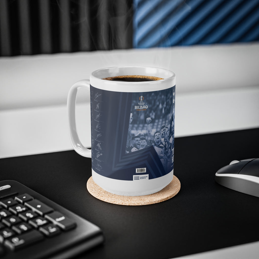2025 UEFA Europa League Winners Programme Cover Inspired Ceramic Coffee Mug — 11oz & 15oz