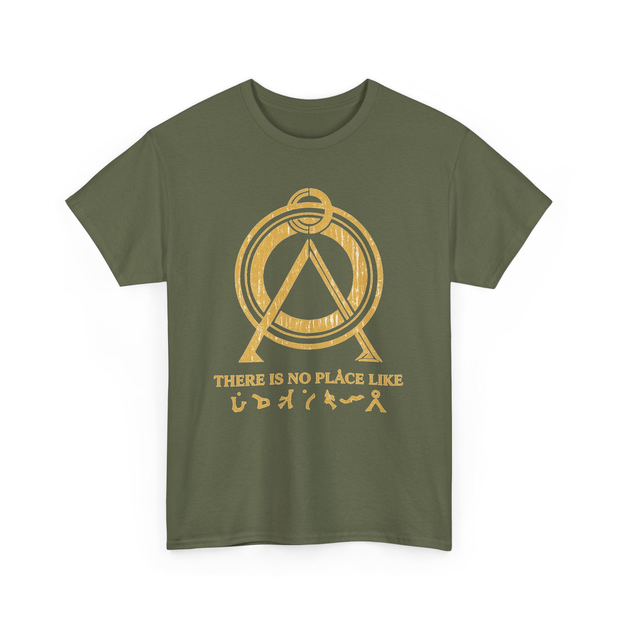 There Is No Place Like Home Graphic Tee — Vintage Gold Sigil T‑Shirt