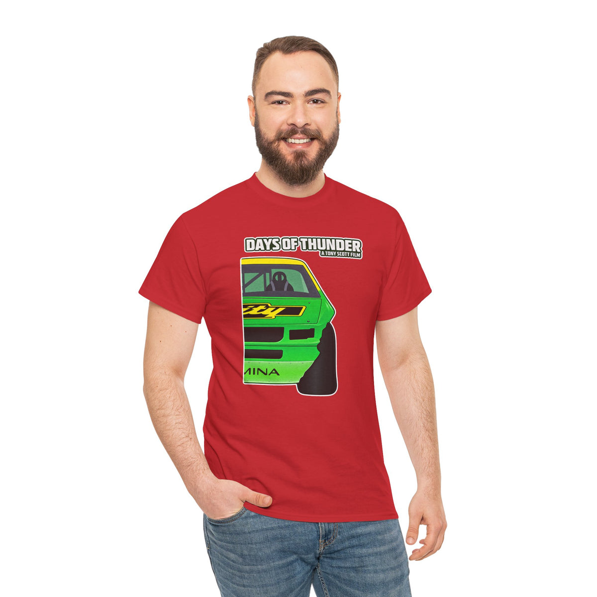 Days of Thunder Racing Car T‑Shirt — Retro Green Muscle Car Tee