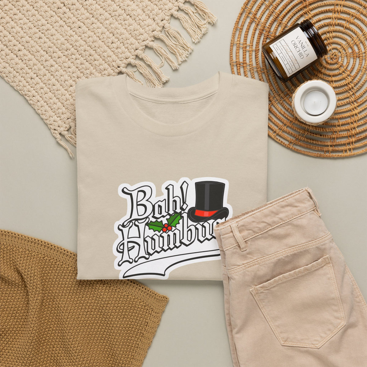 Bah Humbug Christmas Graphic Cotton T-Shirt / Tee