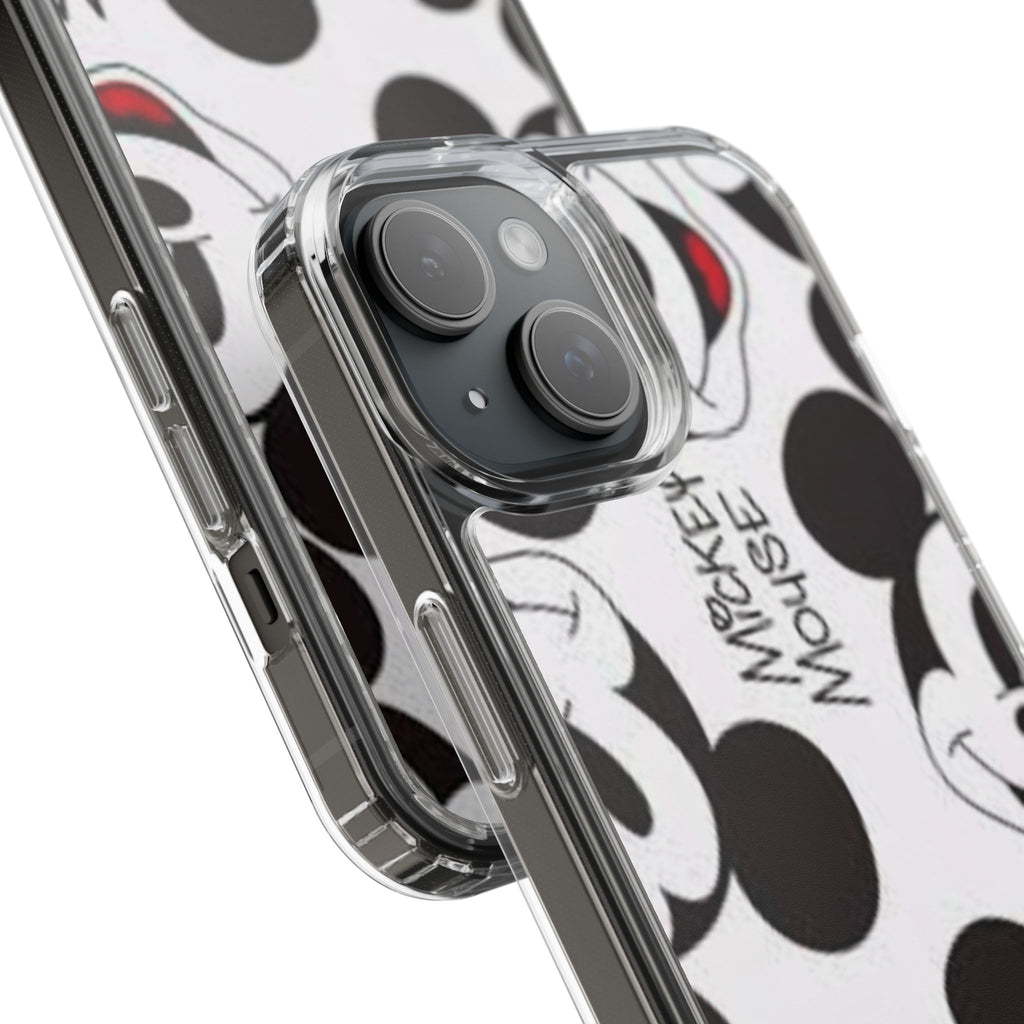 Mickey Mouse Clear Phone Case – Retro Cartoon Pattern Clear Case