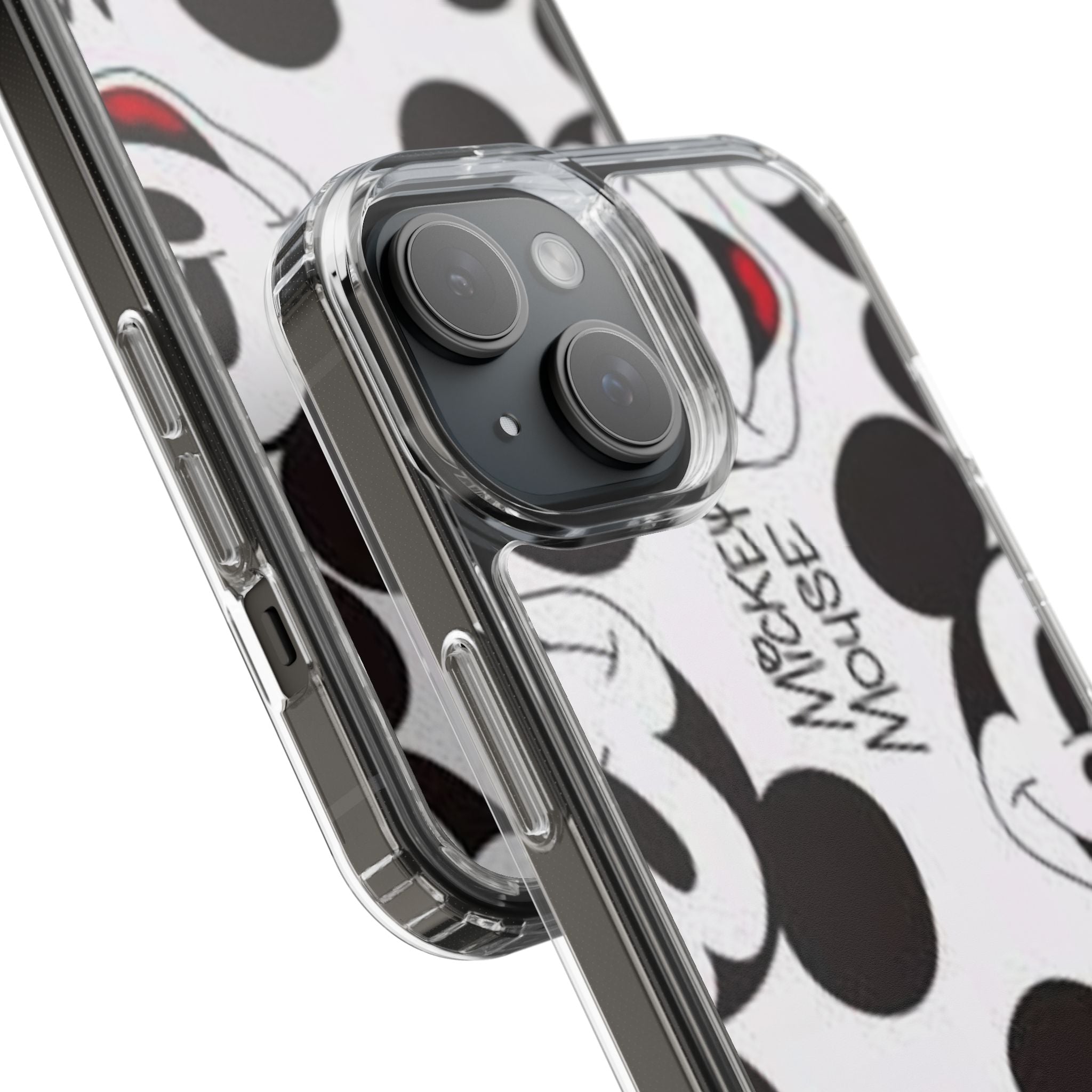 Mickey Mouse Clear Phone Case – Retro Cartoon Pattern Clear Case