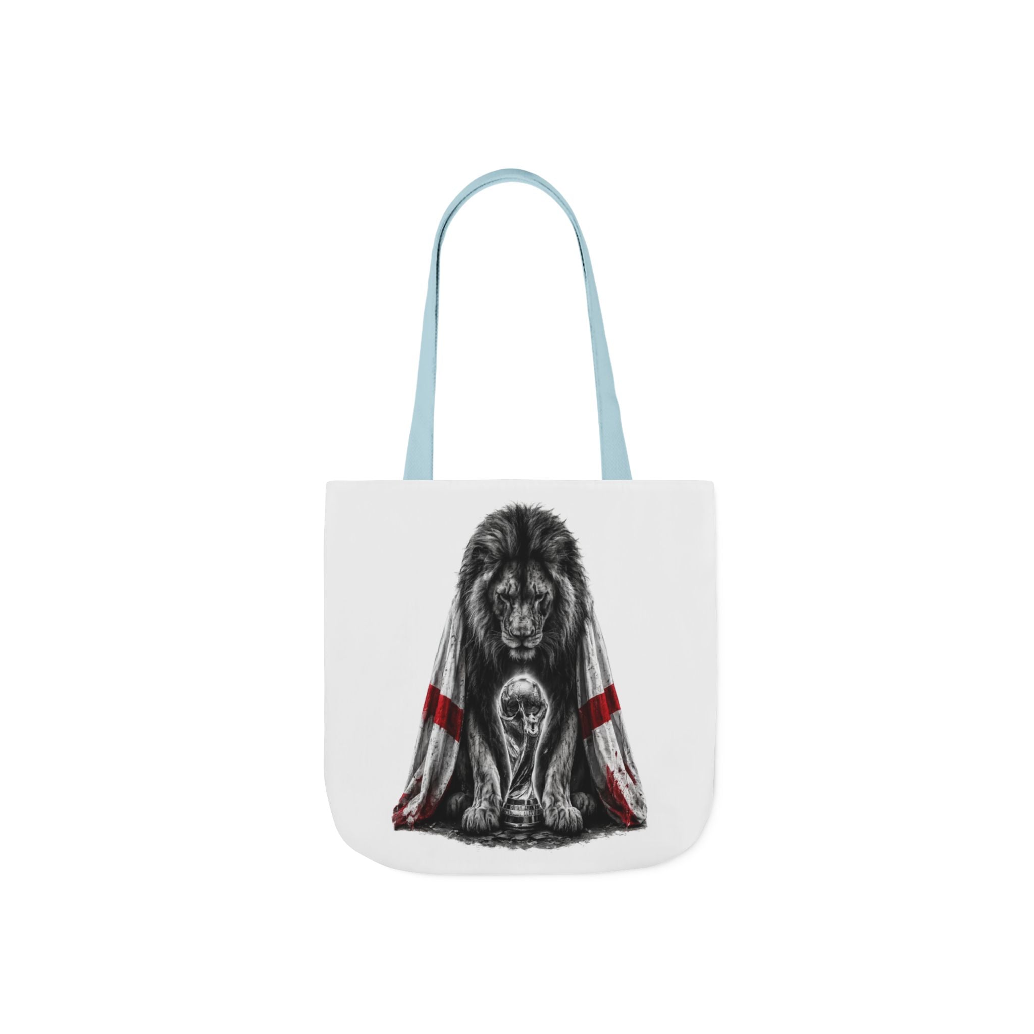 England Lion Guardian Canvas Tote — Protective Lion & Cub Illustration Tote Bag
