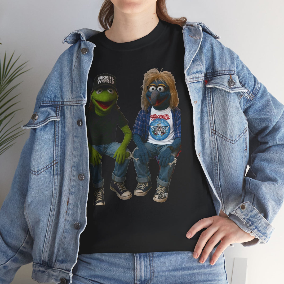 Kermit & Gonzo Waynes World Inspired Character Graphic T-Shirt