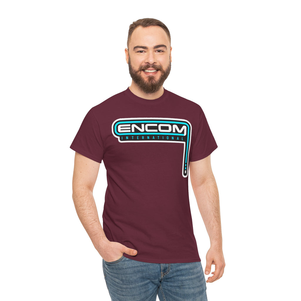 ENCOM International Logo Cotton T-Shirt — Retro Tech Gaming Tee