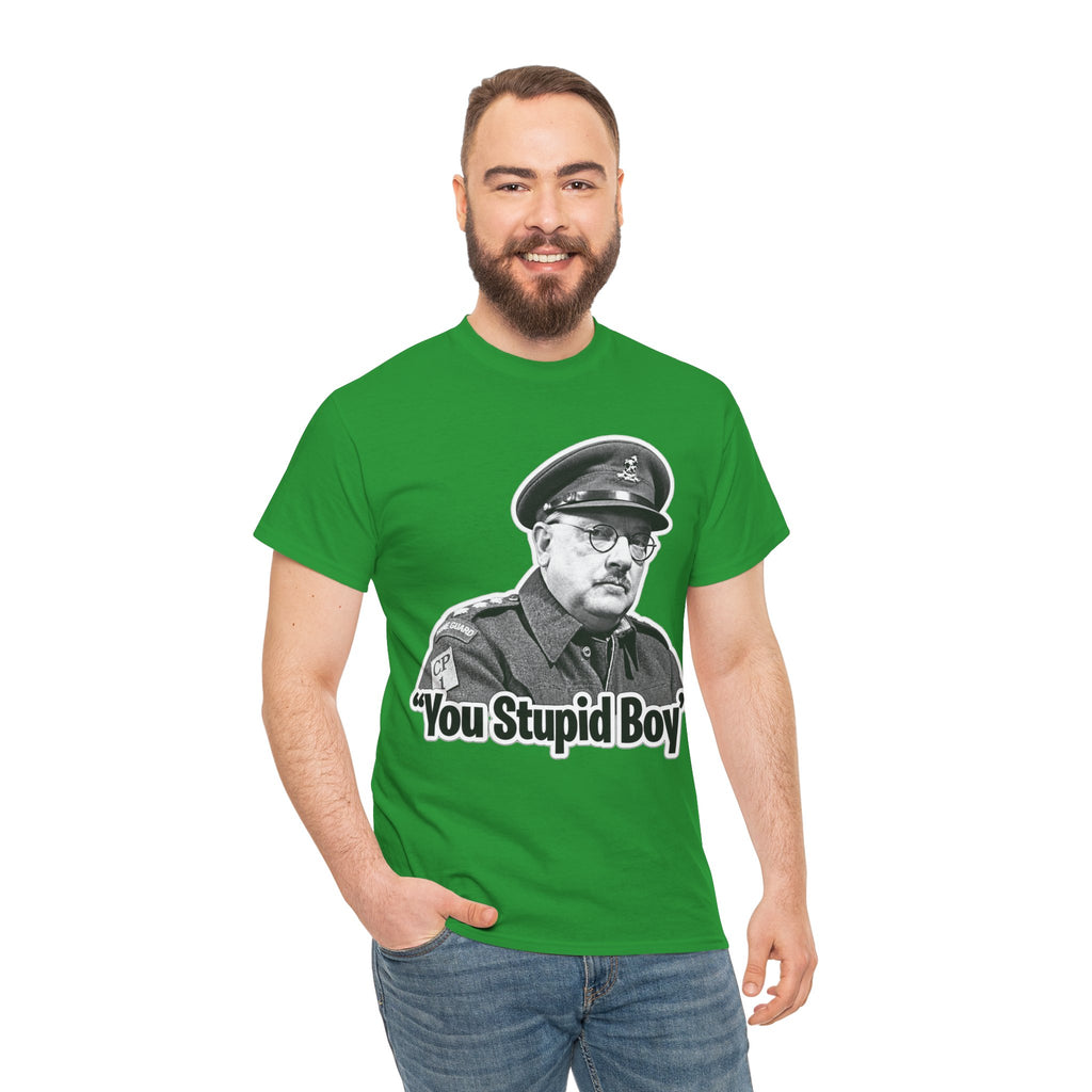 Dads Army Inspired You Stupid Boy T-Shirt — Vintage Cop Illustration Funny Graphic Tee