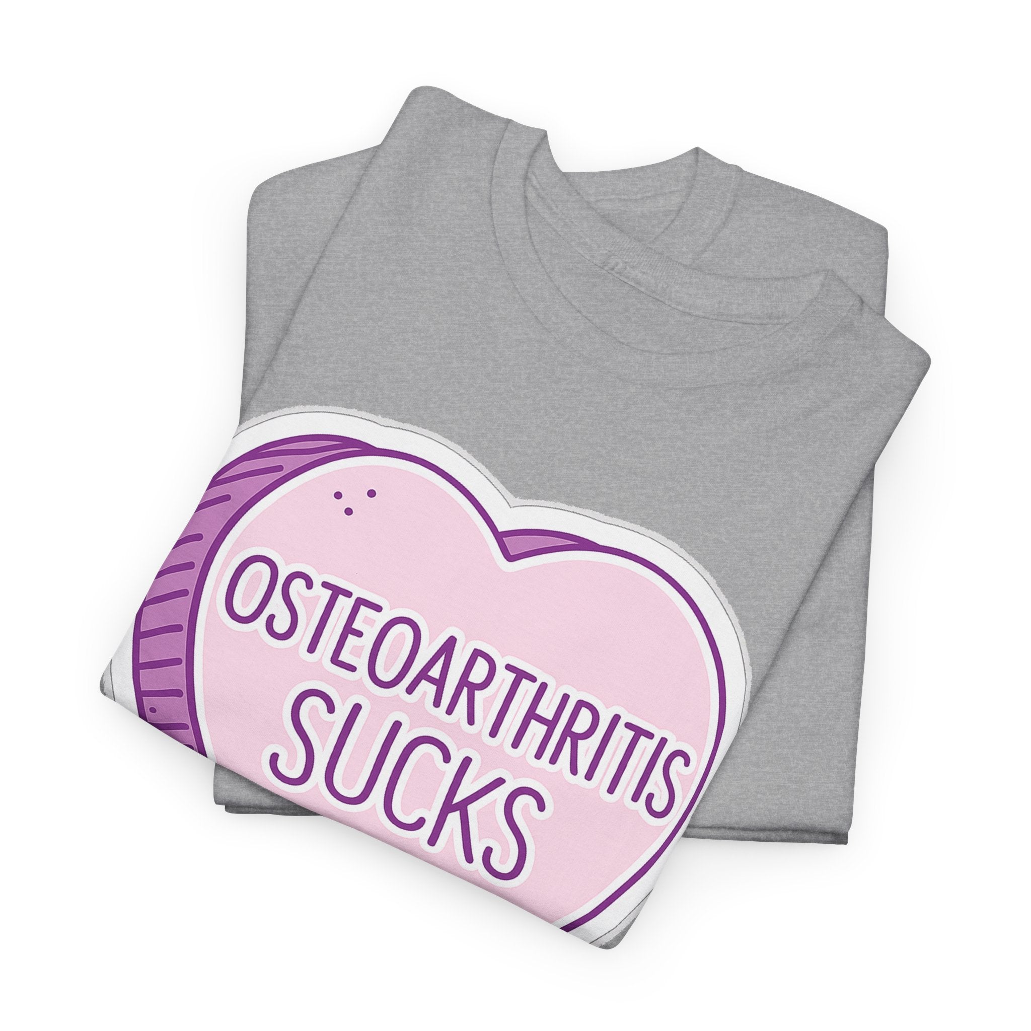 Osteoarthritis Sucks T-Shirt — Pink Heart Awareness Tee