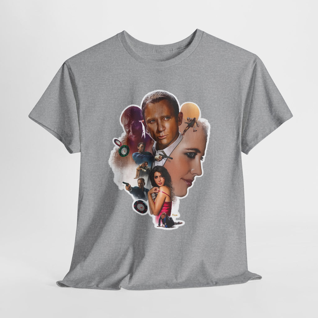 Jame Bond Movie Collage T‑Shirt — Vintage Film Noir Portrait Tee