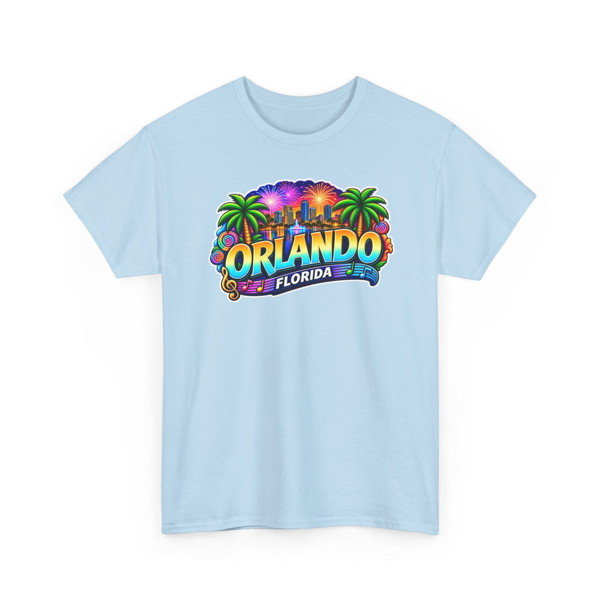 Orlando Florida Retro Sunset Palm Cotton T-Shirt