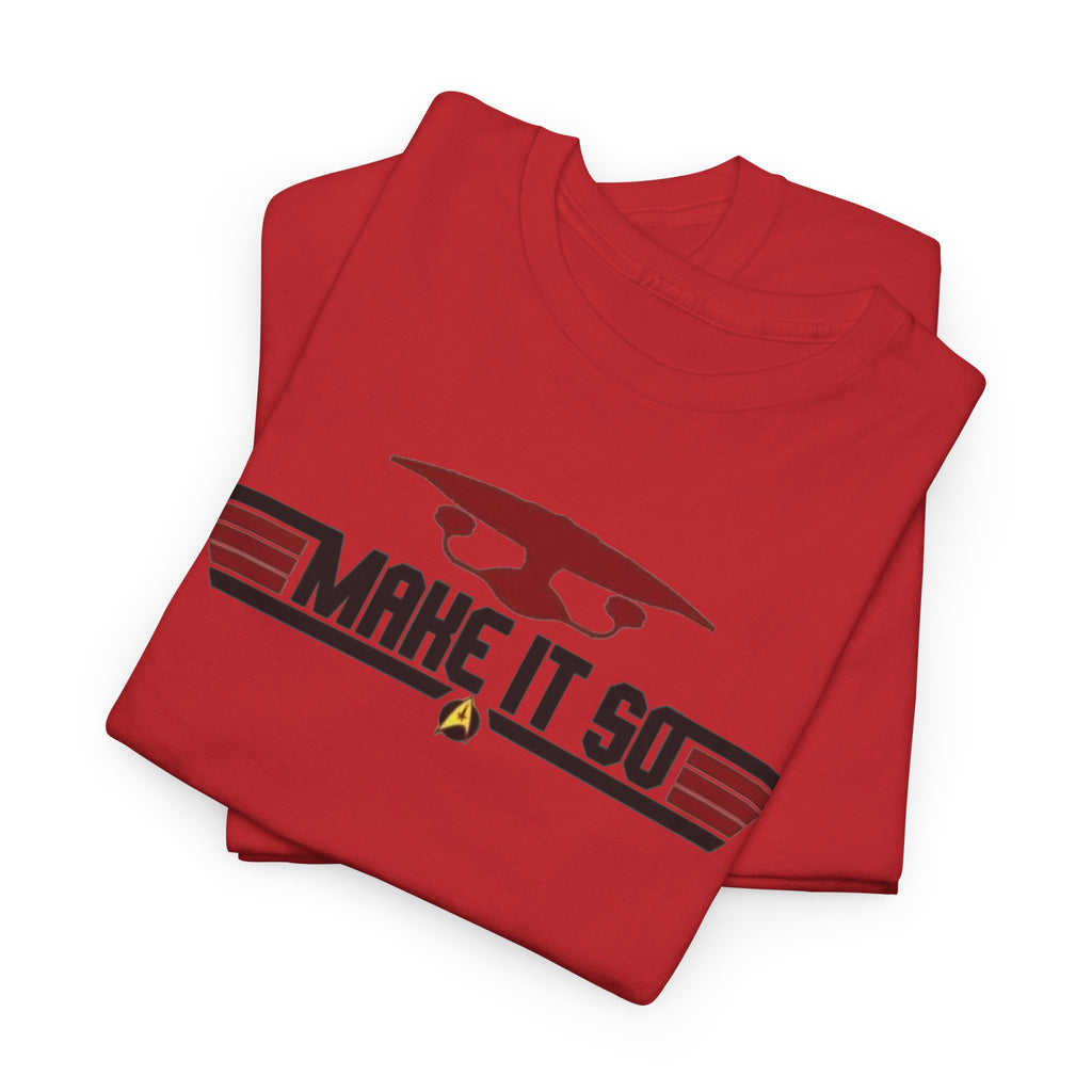 "Make It So" Sci‑Fi Graphic Tee — Retro Starship Emblem T-Shirt