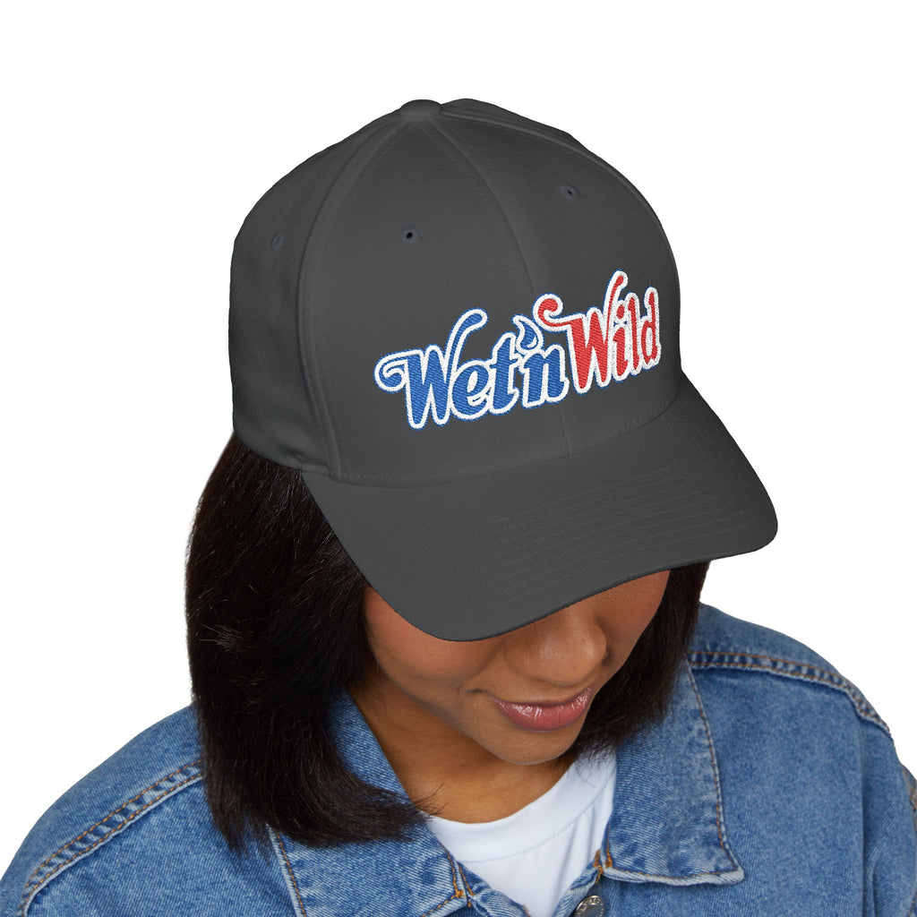 Wet 'n Wild Retro Embroidered Cap — Patriotic Red & Blue Retro Baseball Hat