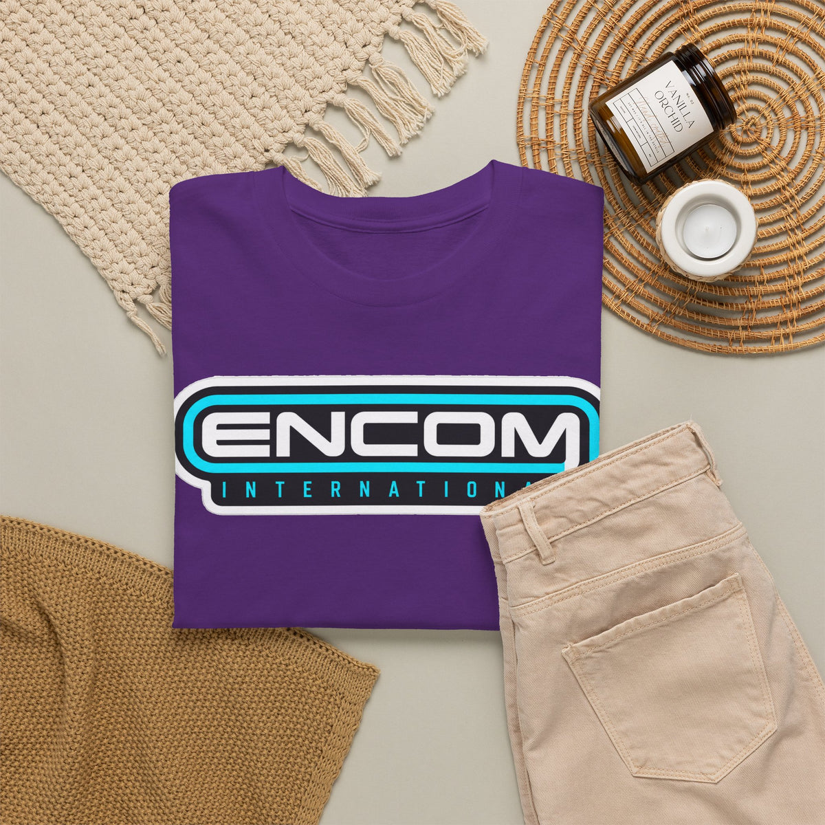 ENCOM International Logo Cotton T-Shirt — Retro Tech Gaming Tee
