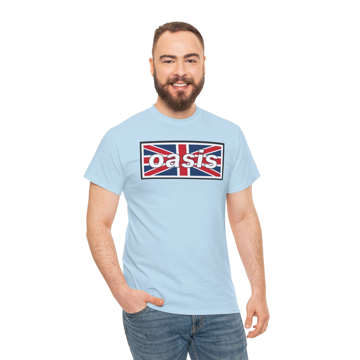 Oasis Union Jack Tee — British Rock Band Vintage-Inspired T-Shirt