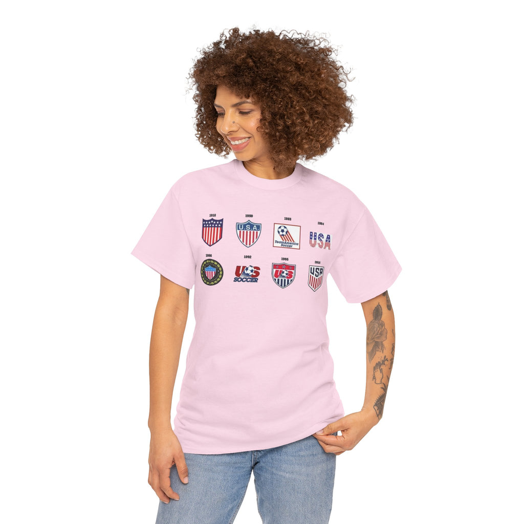 USA Soccer Logos Graphic Tee — Retro American Soccer Logo T‑Shirt