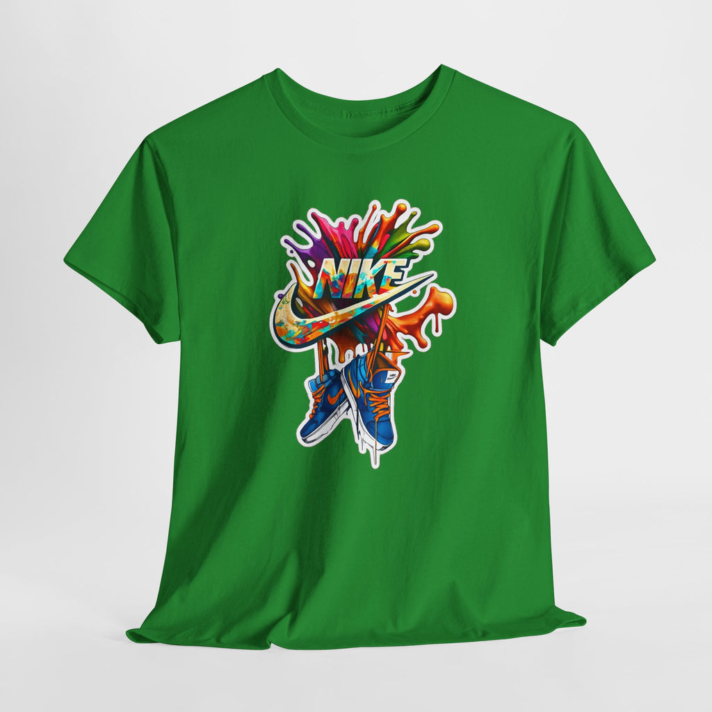 Nike Inspired Splash Graphic Tee — Colorful Sneaker Streetwear T-Shirt
