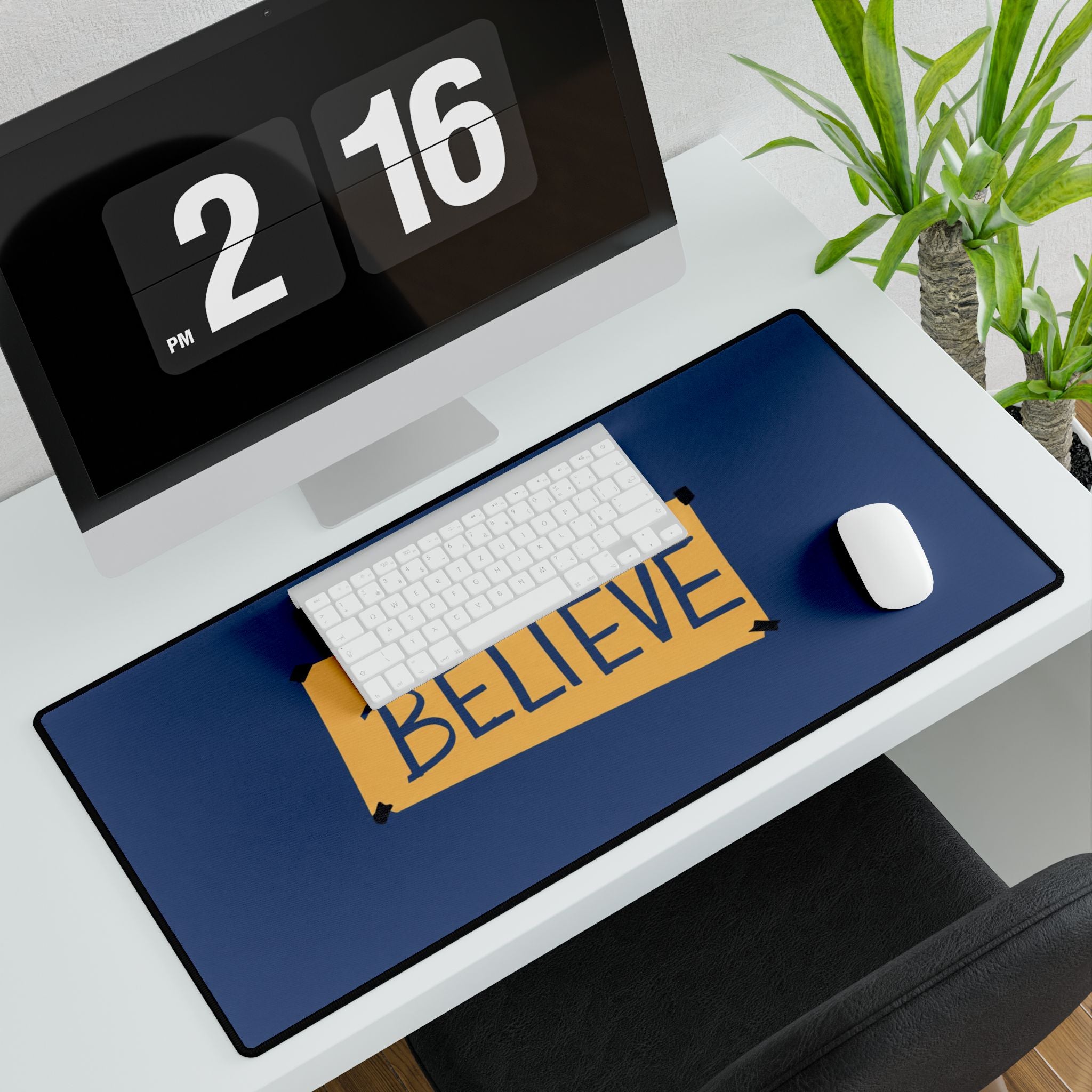 Ted Lasso Inspired Believe Desk Mat — Inspirational Large Mouse Pad for Office & Home