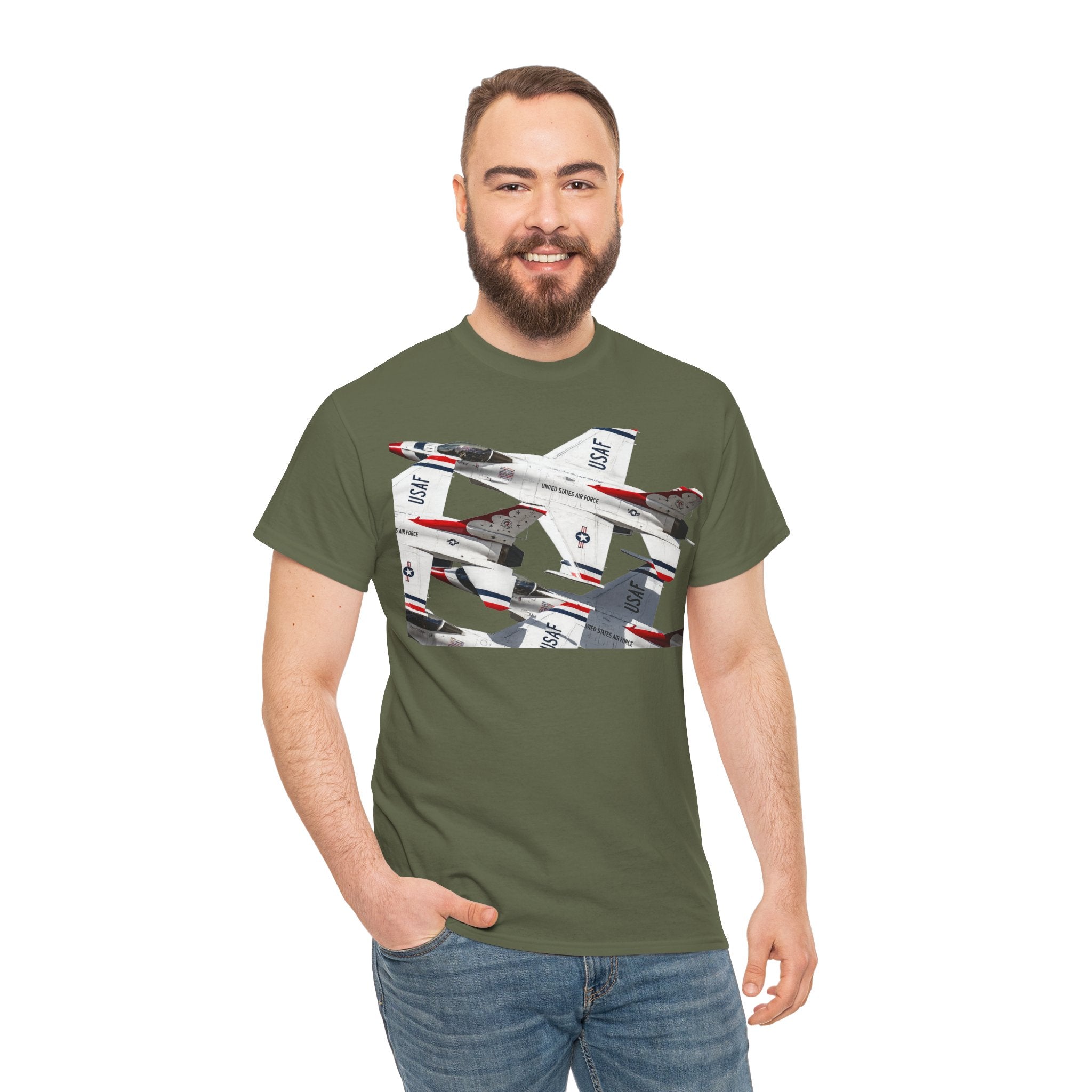 Thunderbirds Jet Formation T‑Shirt — Military Aviation Fighter Jets Tee