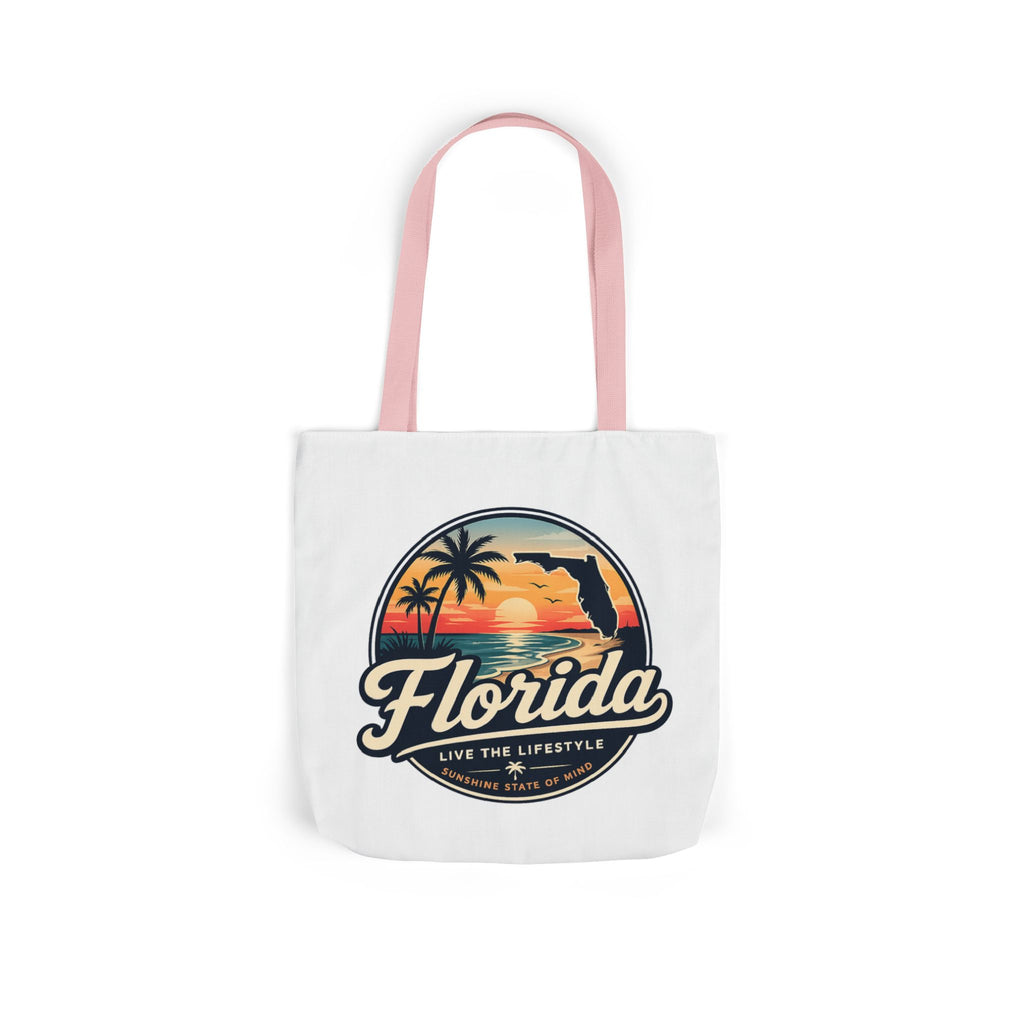 Florida Sunset Canvas Tote Bag — Retro Palm Beach Design