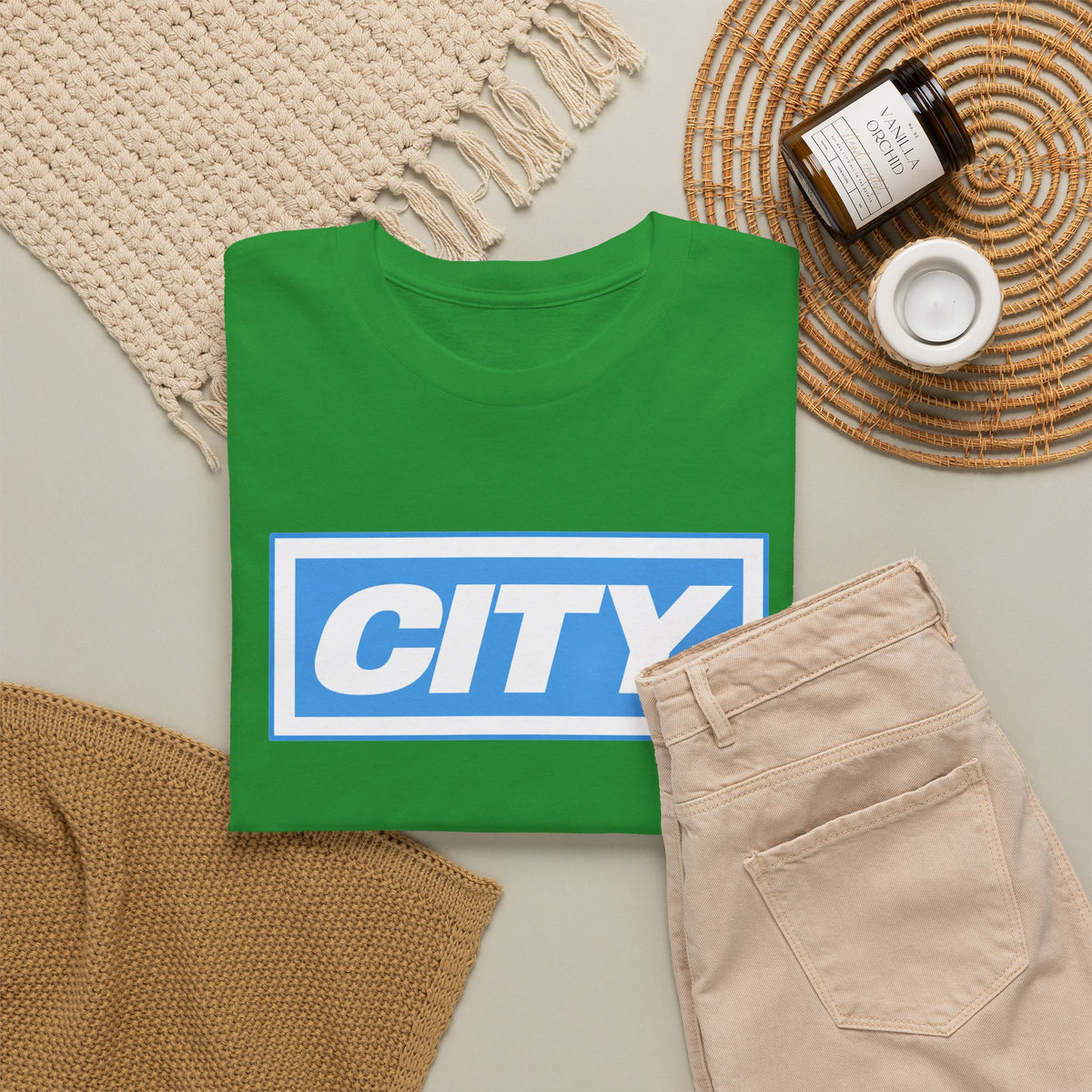 City Logo T-Shirt — Bold Blue Box Graphic Tee
