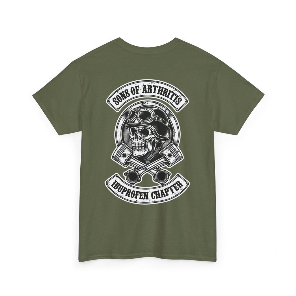 Sons of Arthritis Tee — Humorous Biker Skull "Ibuprofen Chapter" T-Shirt