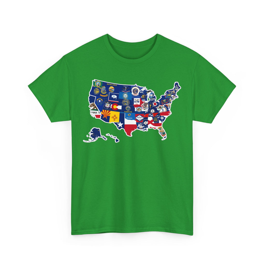 USA Map Flag T-Shirt — United States State Flag Map Tee