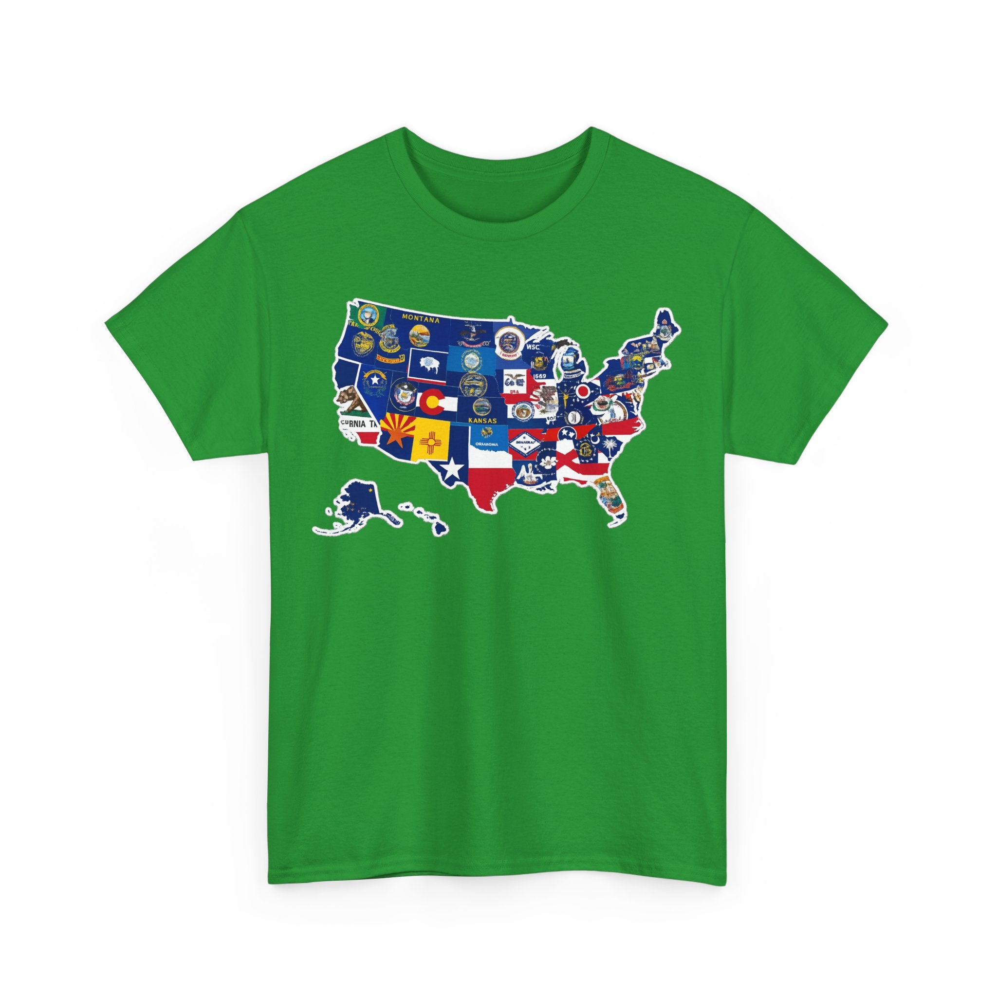 USA Map Flag T-Shirt — United States State Flag Map Tee
