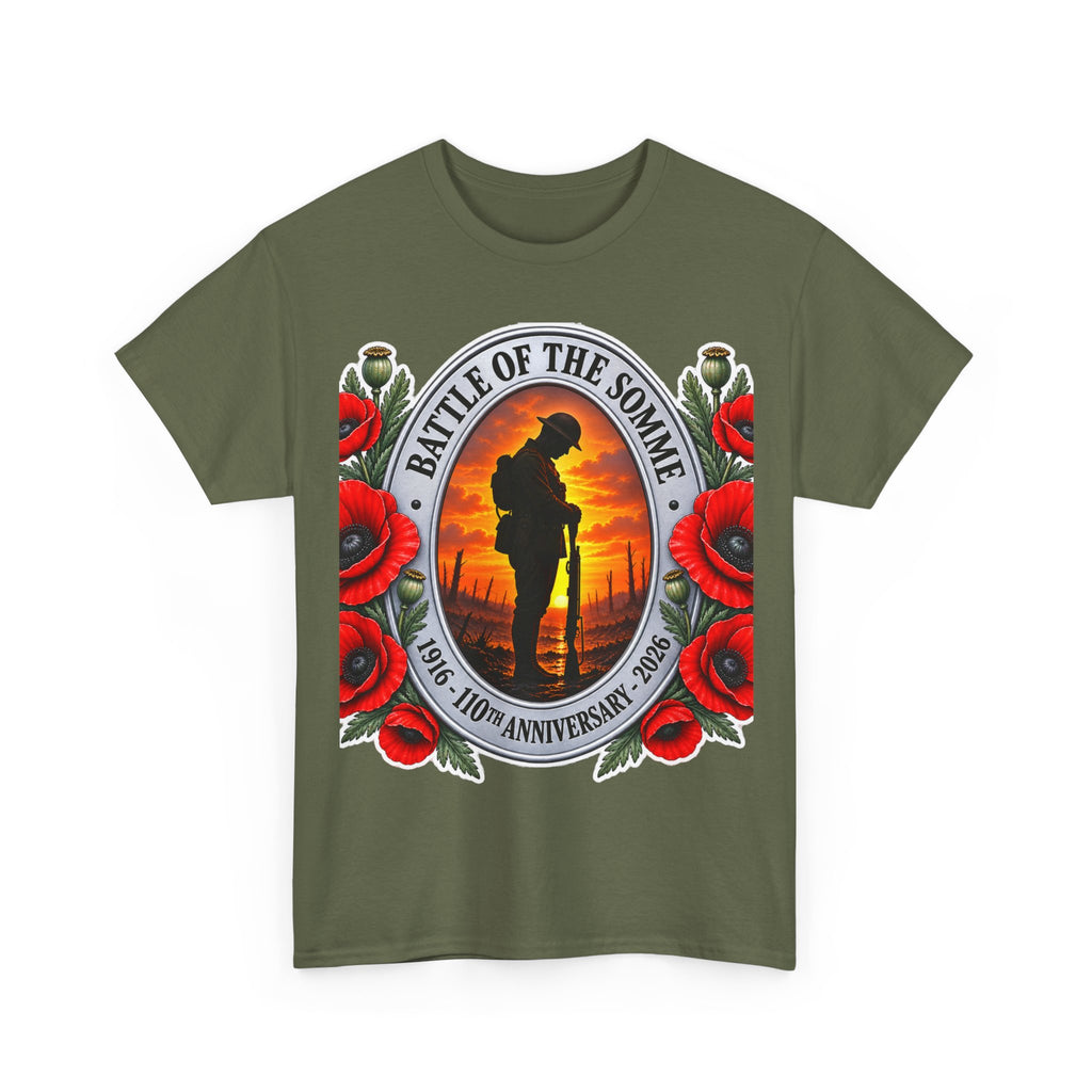 Battle of the Somme Memorial Cotton T-Shirt — 100th Anniversary Poppy Tribute