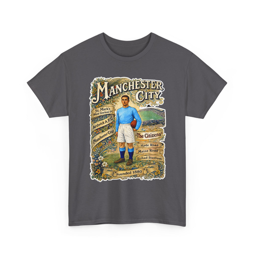 Manchester City Vintage Football Tee — Retro Soccer Graphic T-Shirt