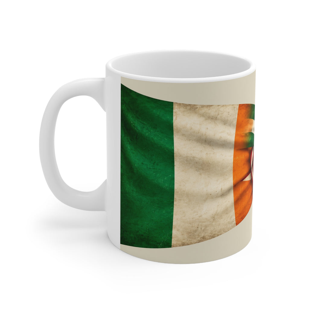 Irish American Flag Knot Coffee Mug — USA & Ireland Pride Ceramic Mug (11oz, 15oz)