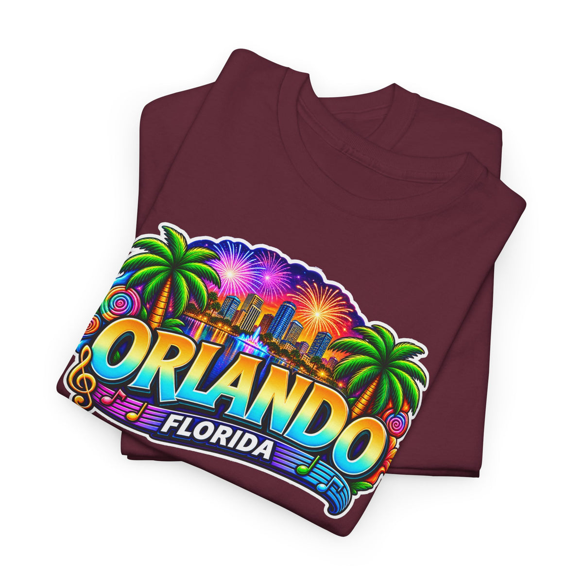 Orlando Florida Retro Sunset Palm Cotton T-Shirt