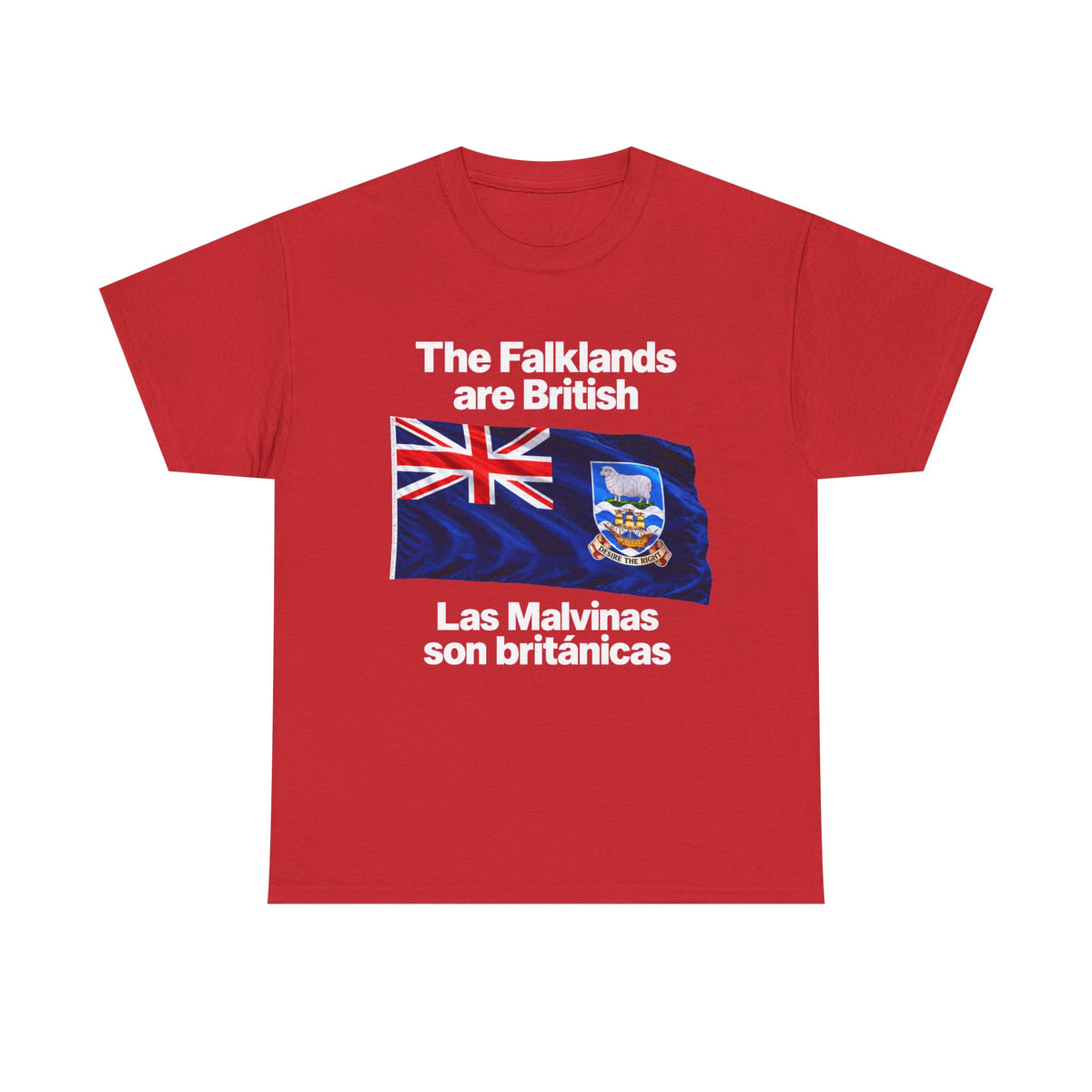 Falklands Are British T-Shirt — "The Falklands are British / Las Malvinas son británicas" Flag Tee