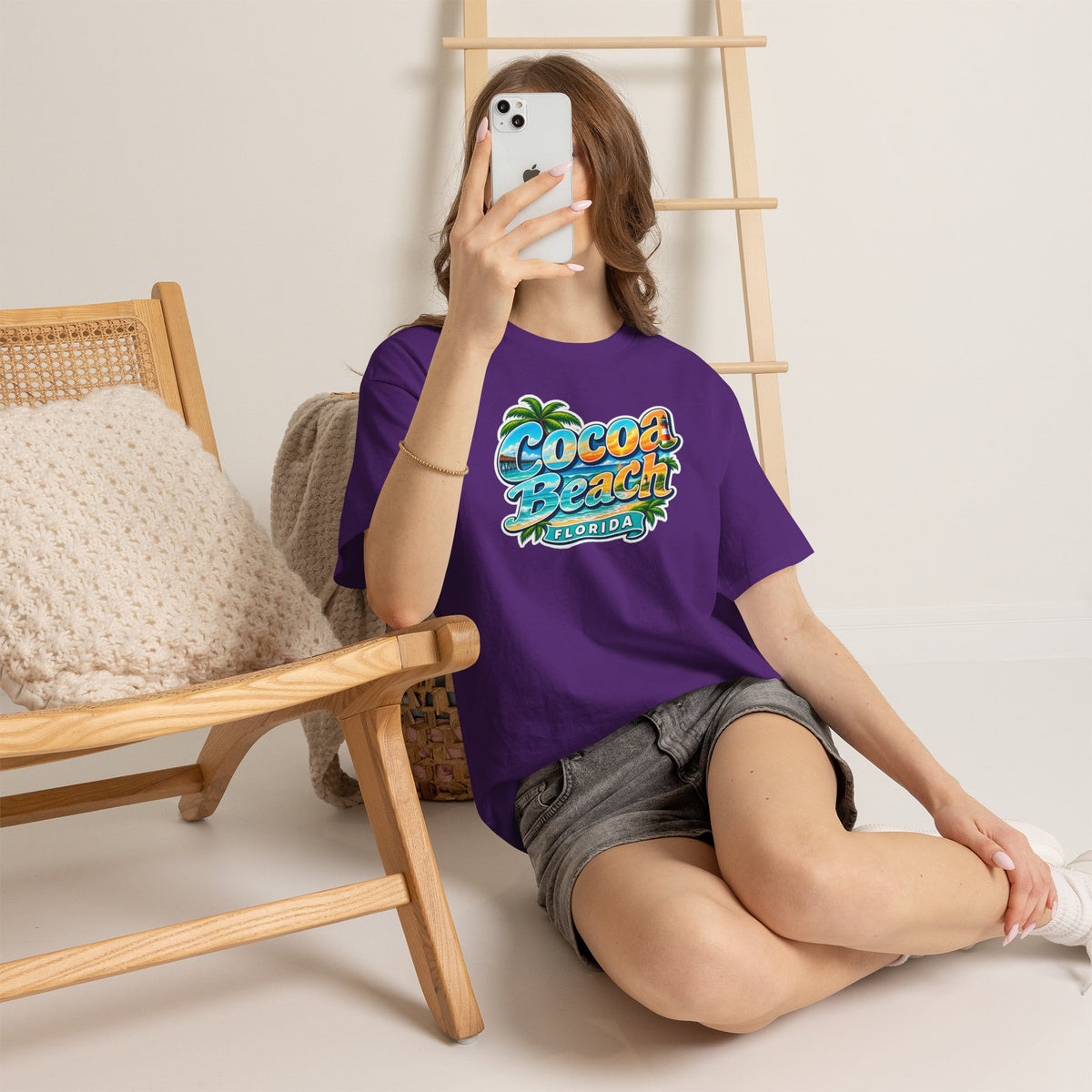 Cocoa Beach Florida Vintage Surf Cotton T-Shirt